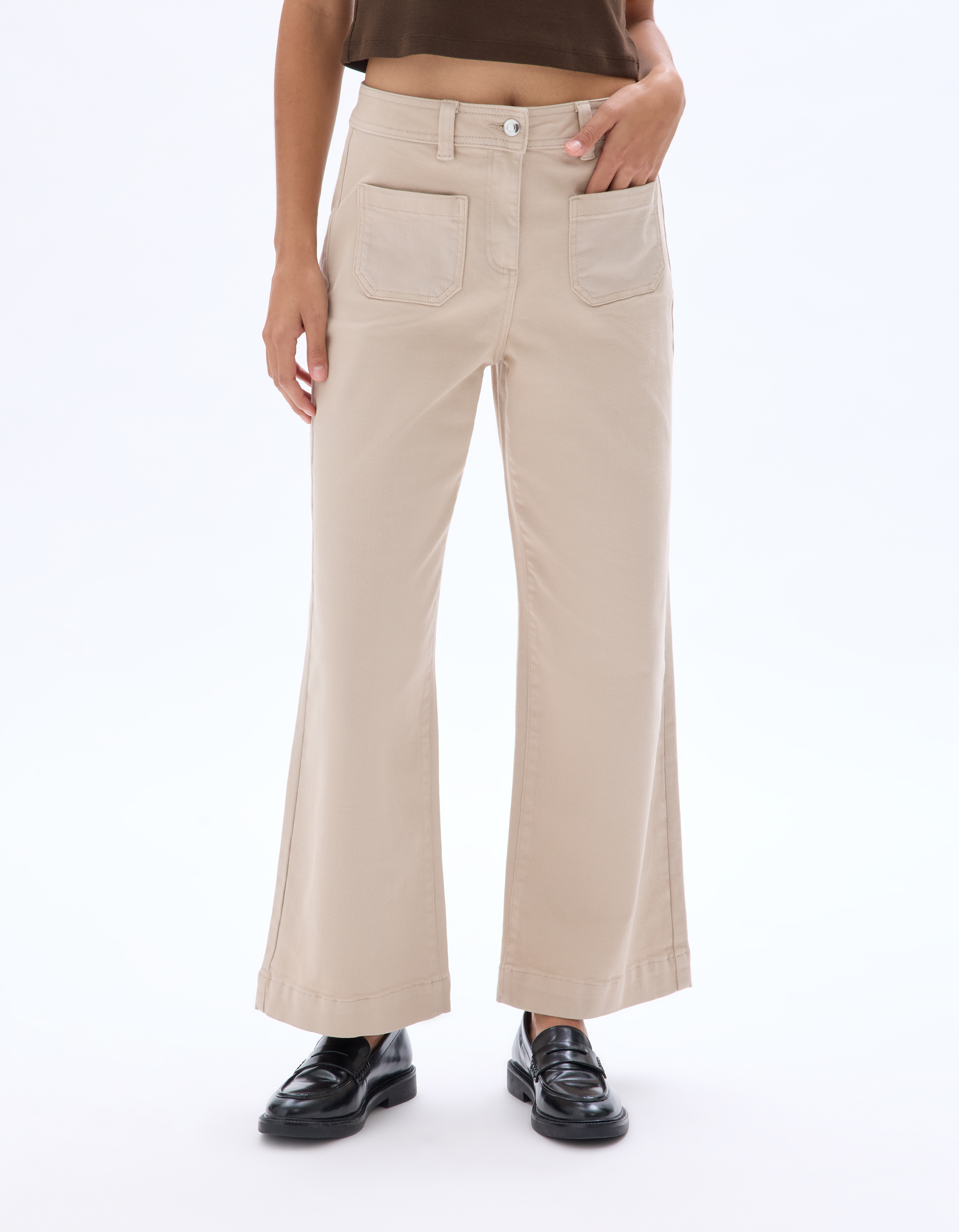 Pantalon coupe culotte - beige - celio - Modalova