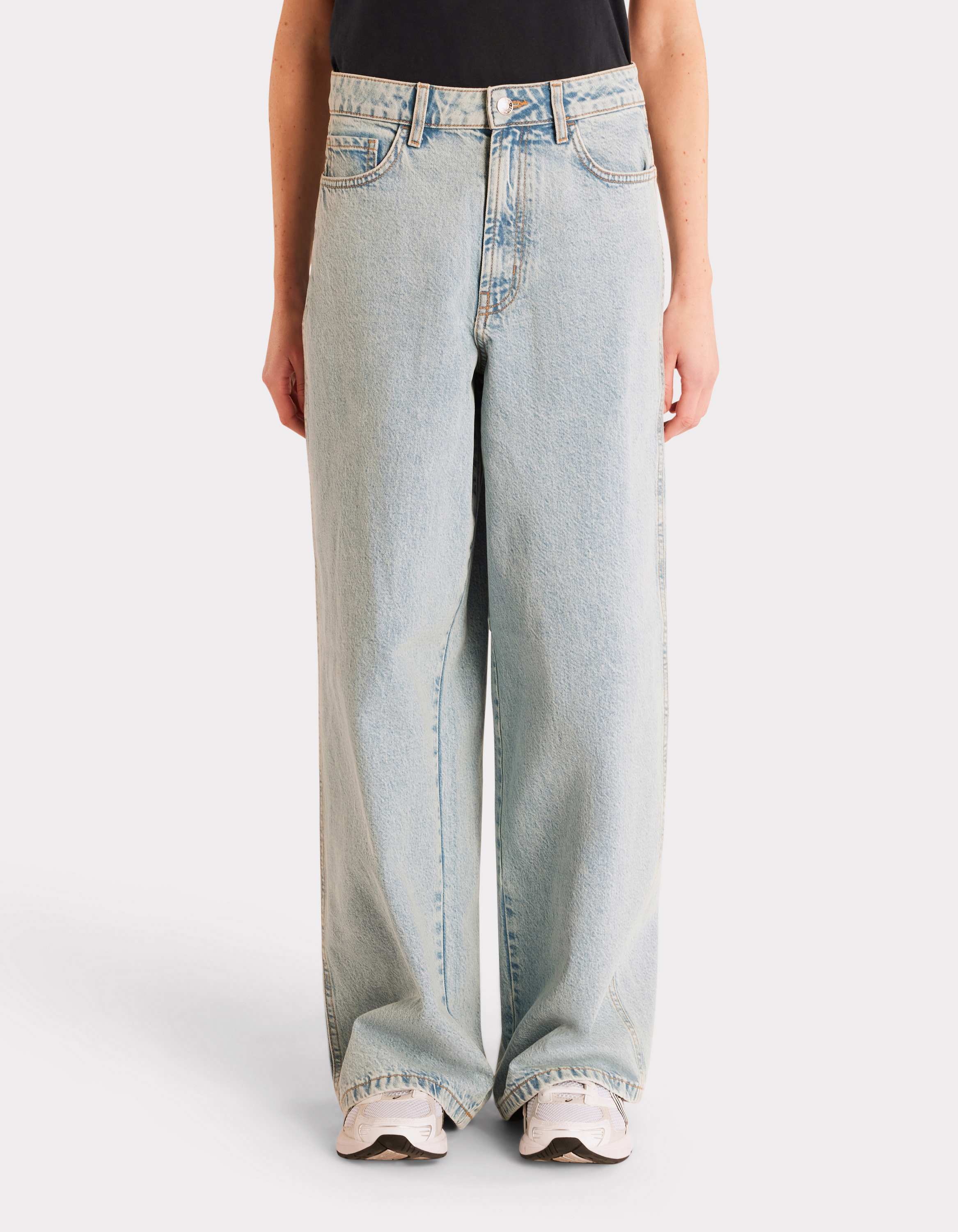 Jean large taille haute - bleu clair - celio - Modalova