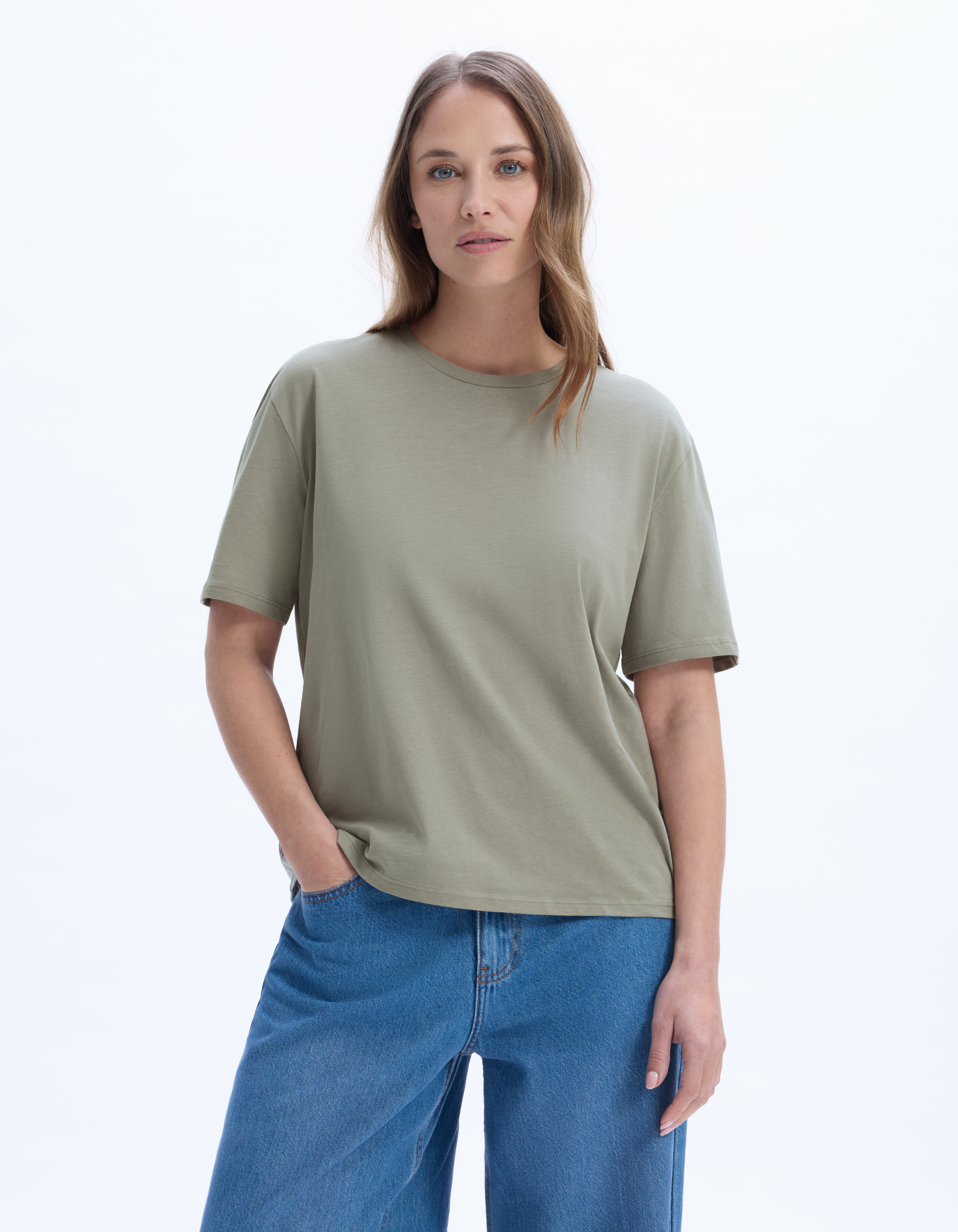 T-shirt en coton biologique col rond - gris - celio - Modalova
