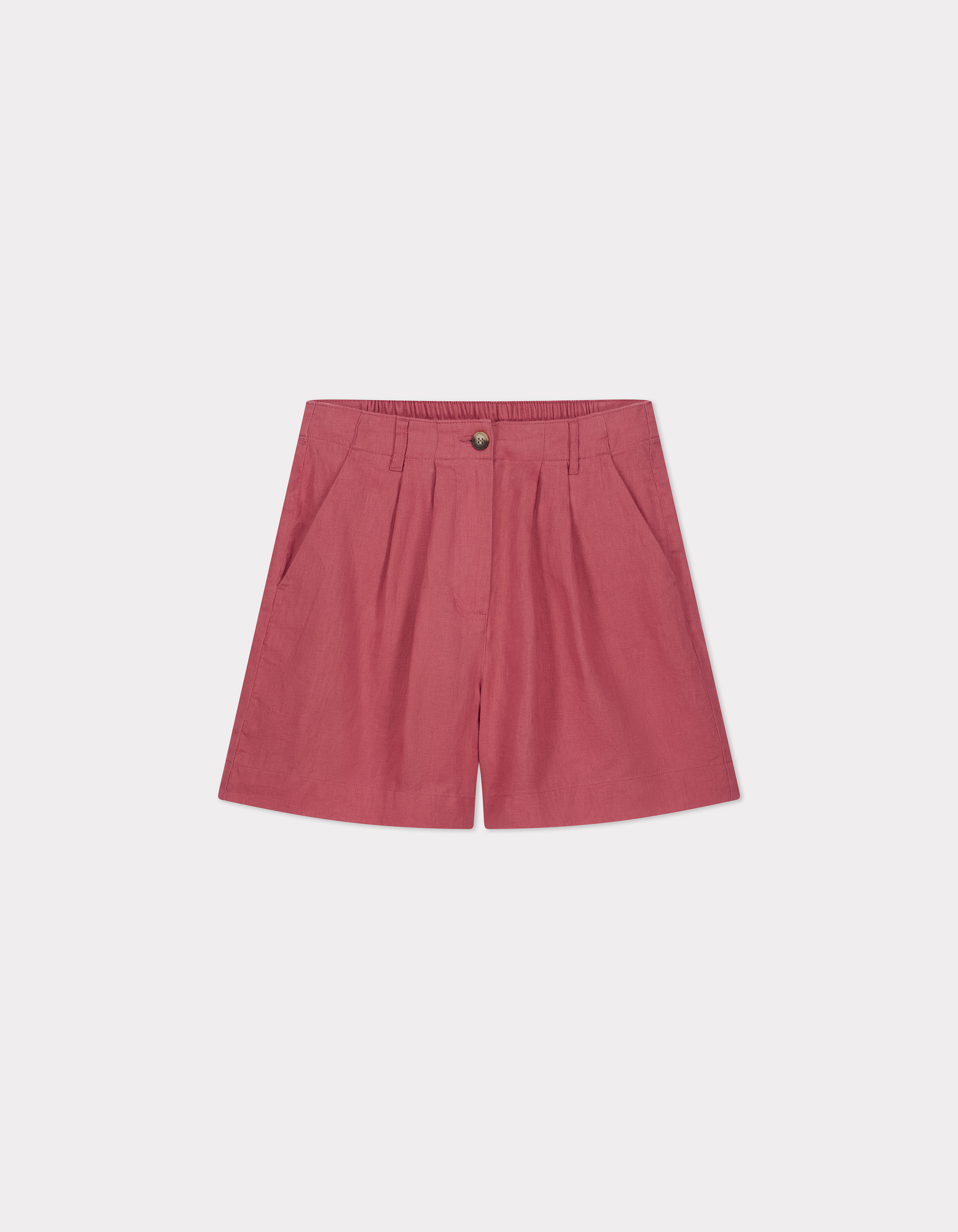 Short en lin - rose