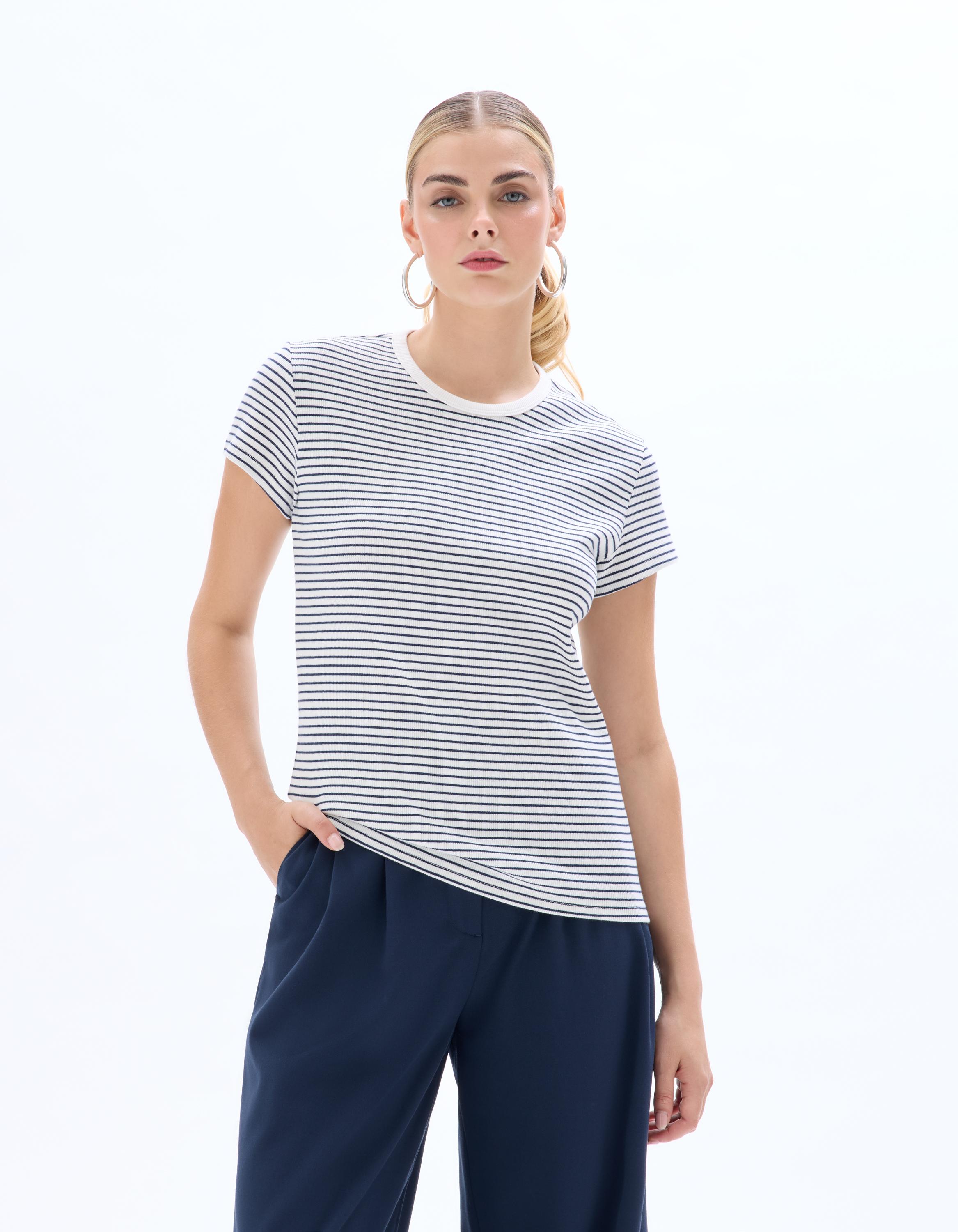 T-shirt côtelé à rayures - celio - Modalova