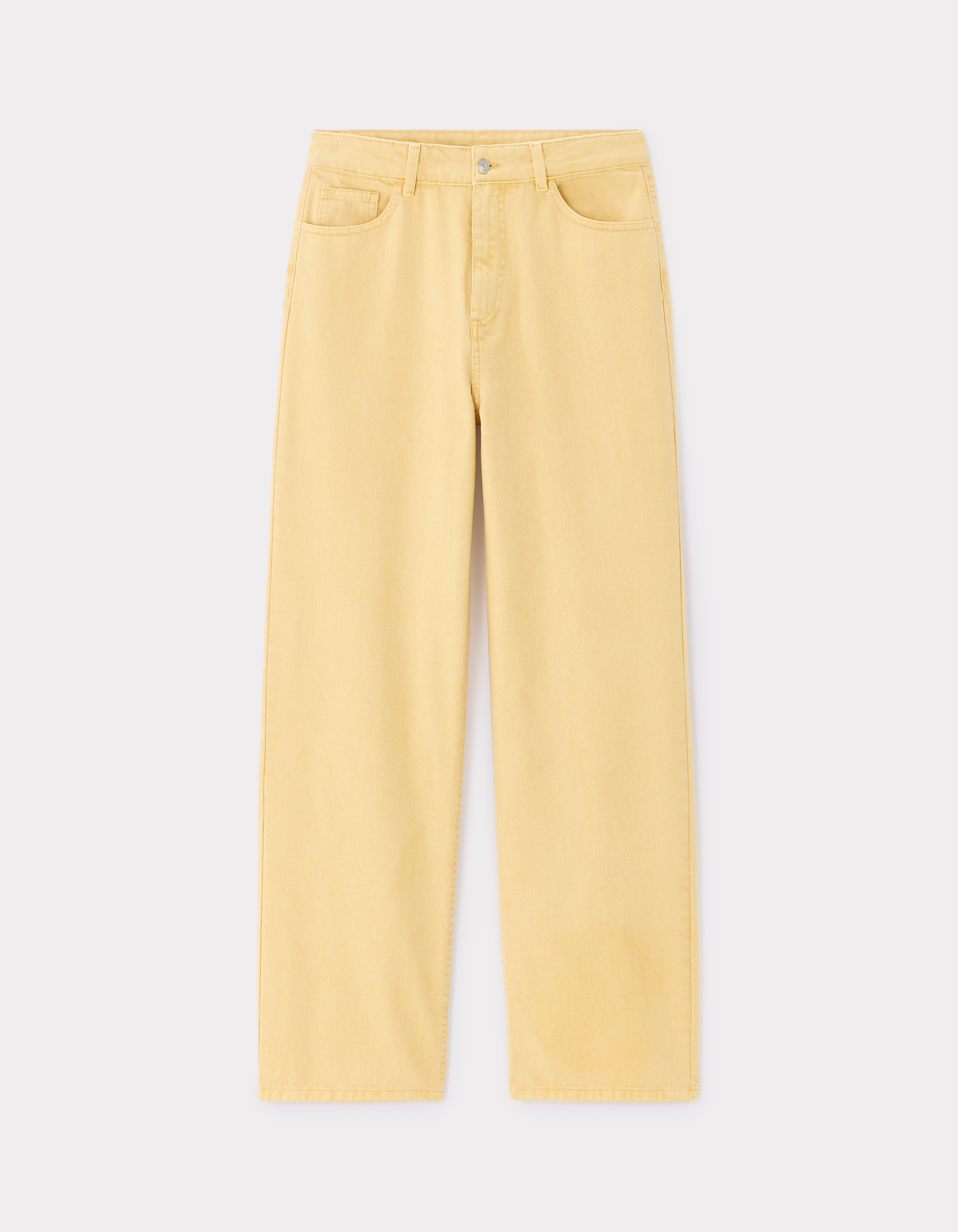 Pantalon large type jeans - jaune