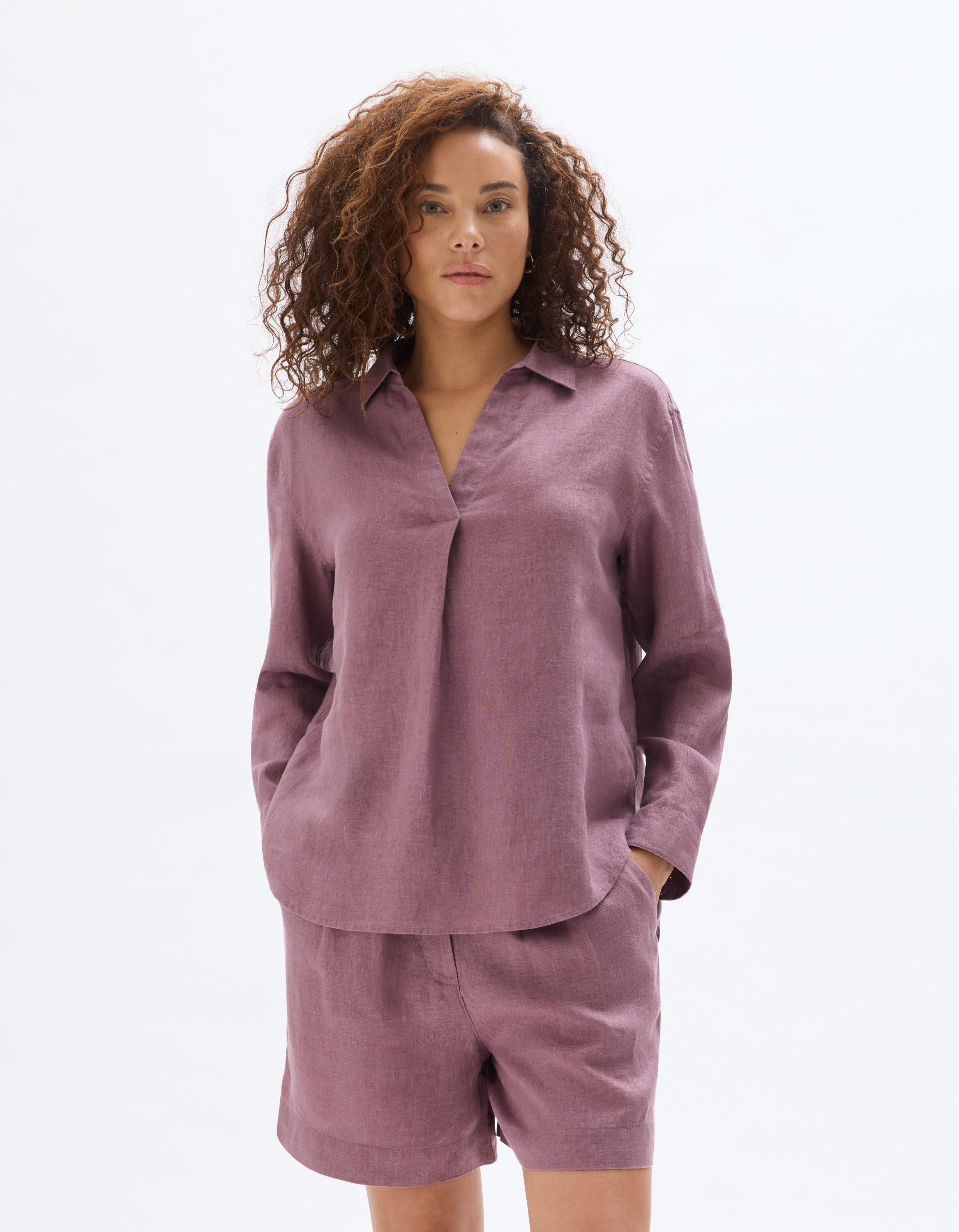 Blouse 100% Lin - violet - celio - Modalova