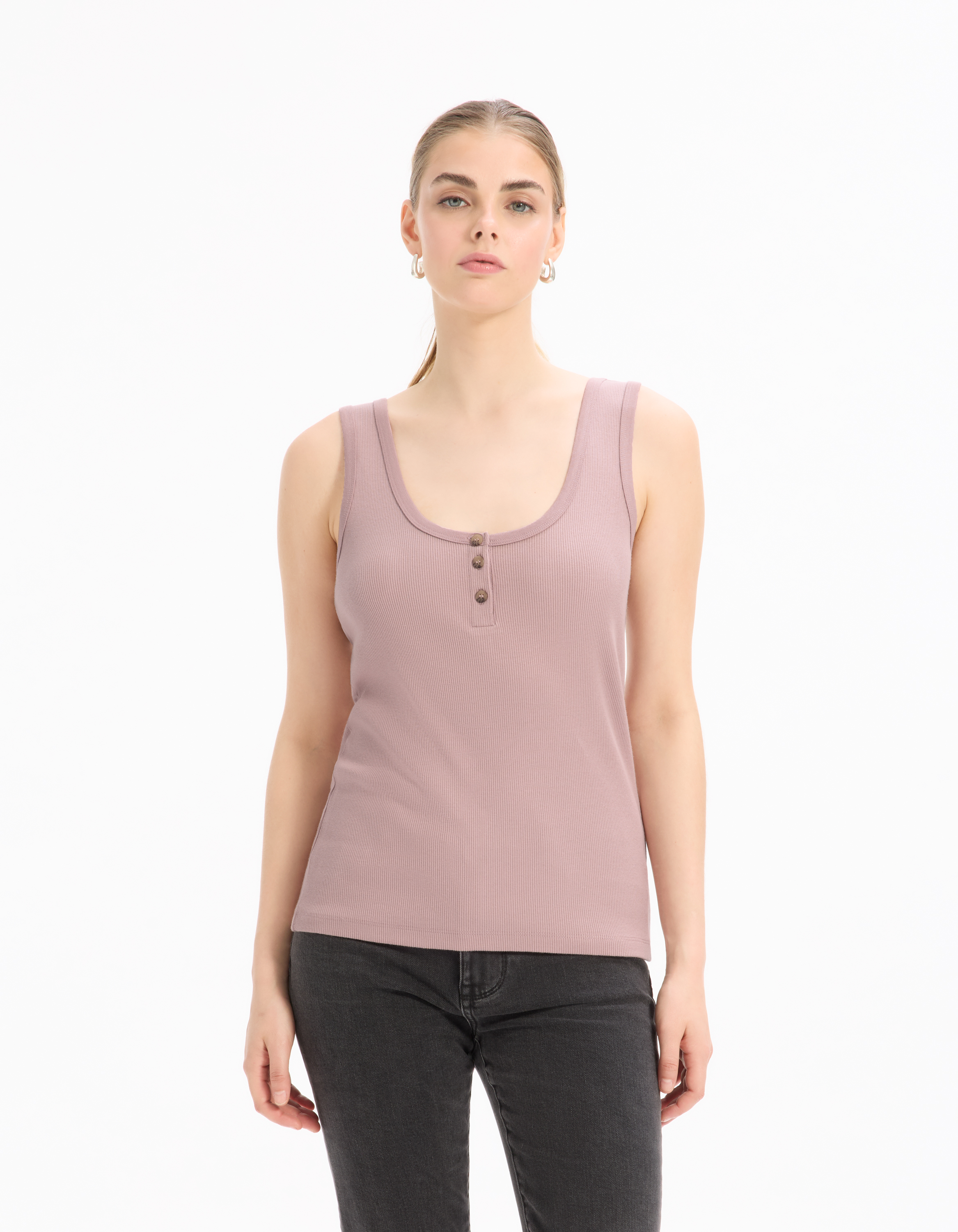 Débardeur côtelé court - violet - celio - Modalova