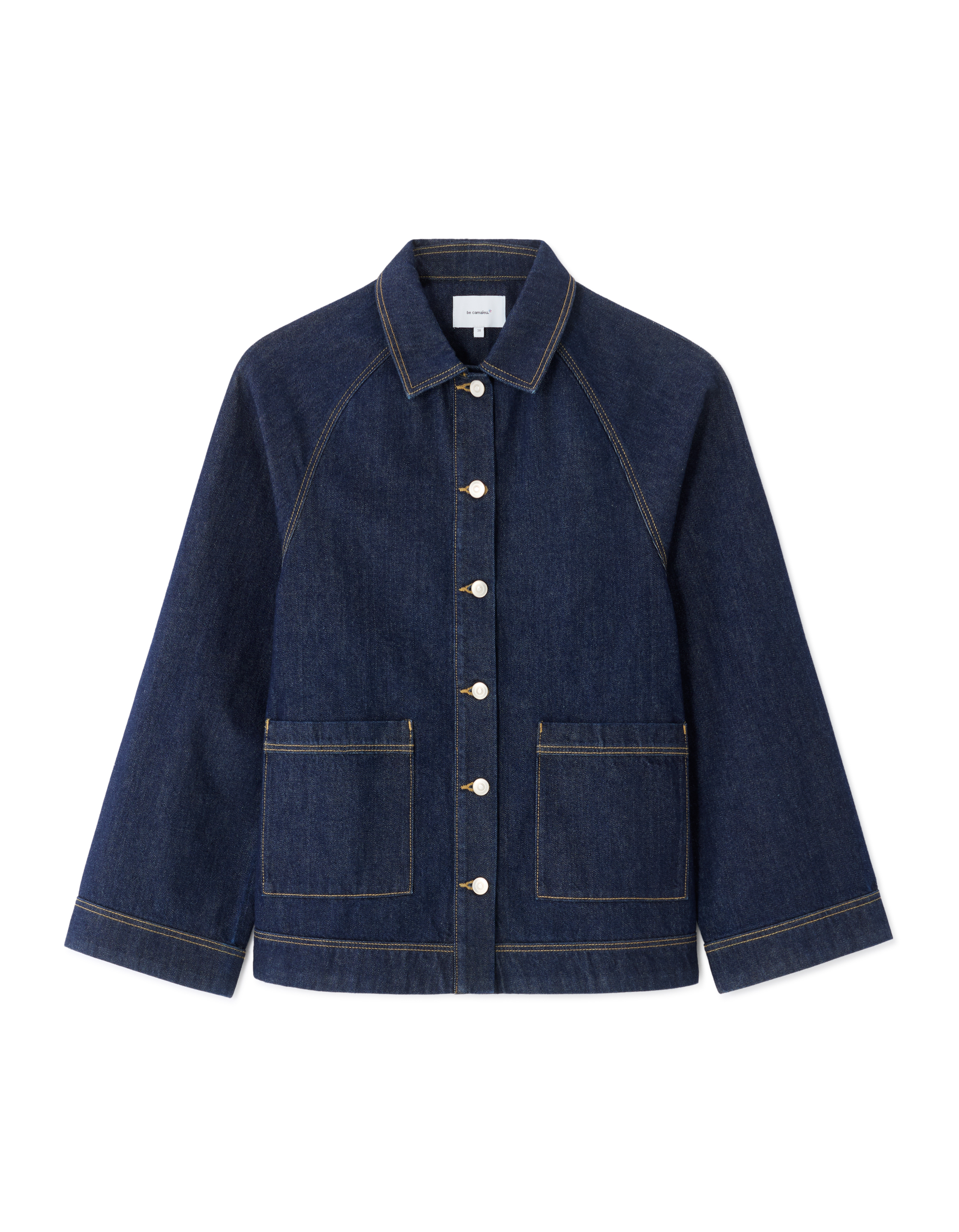 Veste denim évasée - bleu