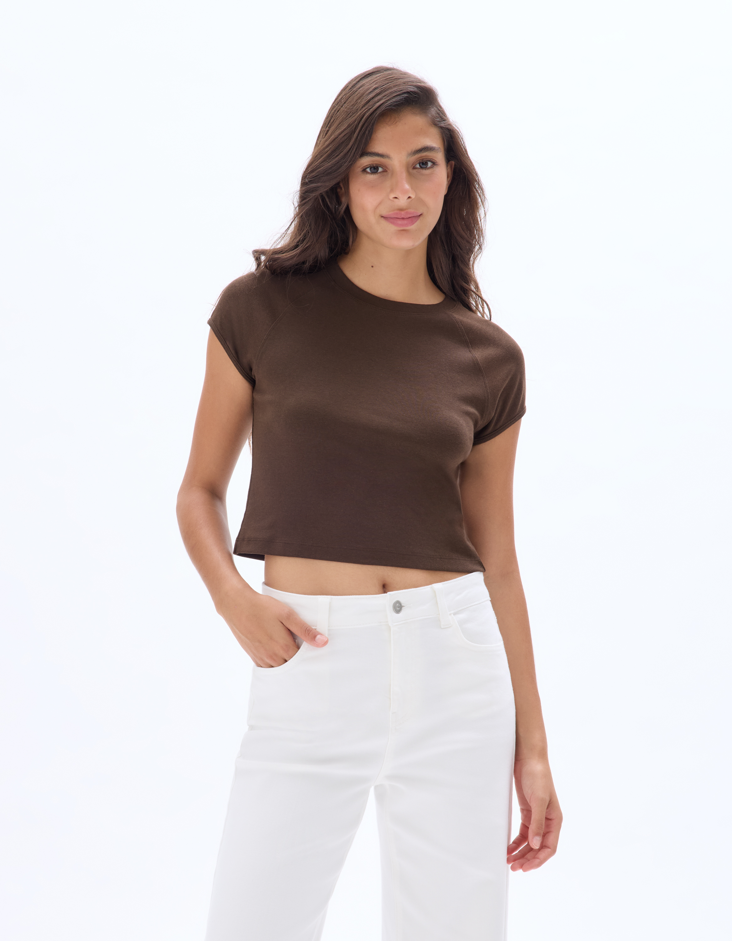 T-shirt uni court - marron - celio - Modalova