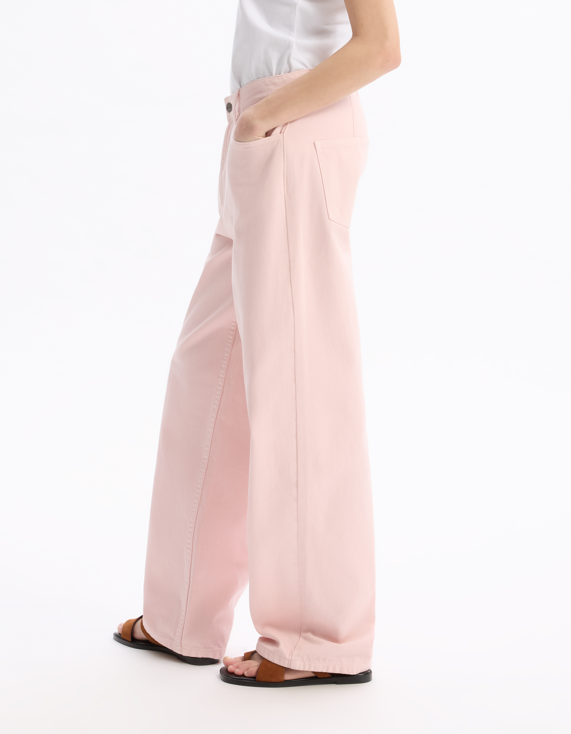 Pantalon large type jeans - rose - celio - Modalova