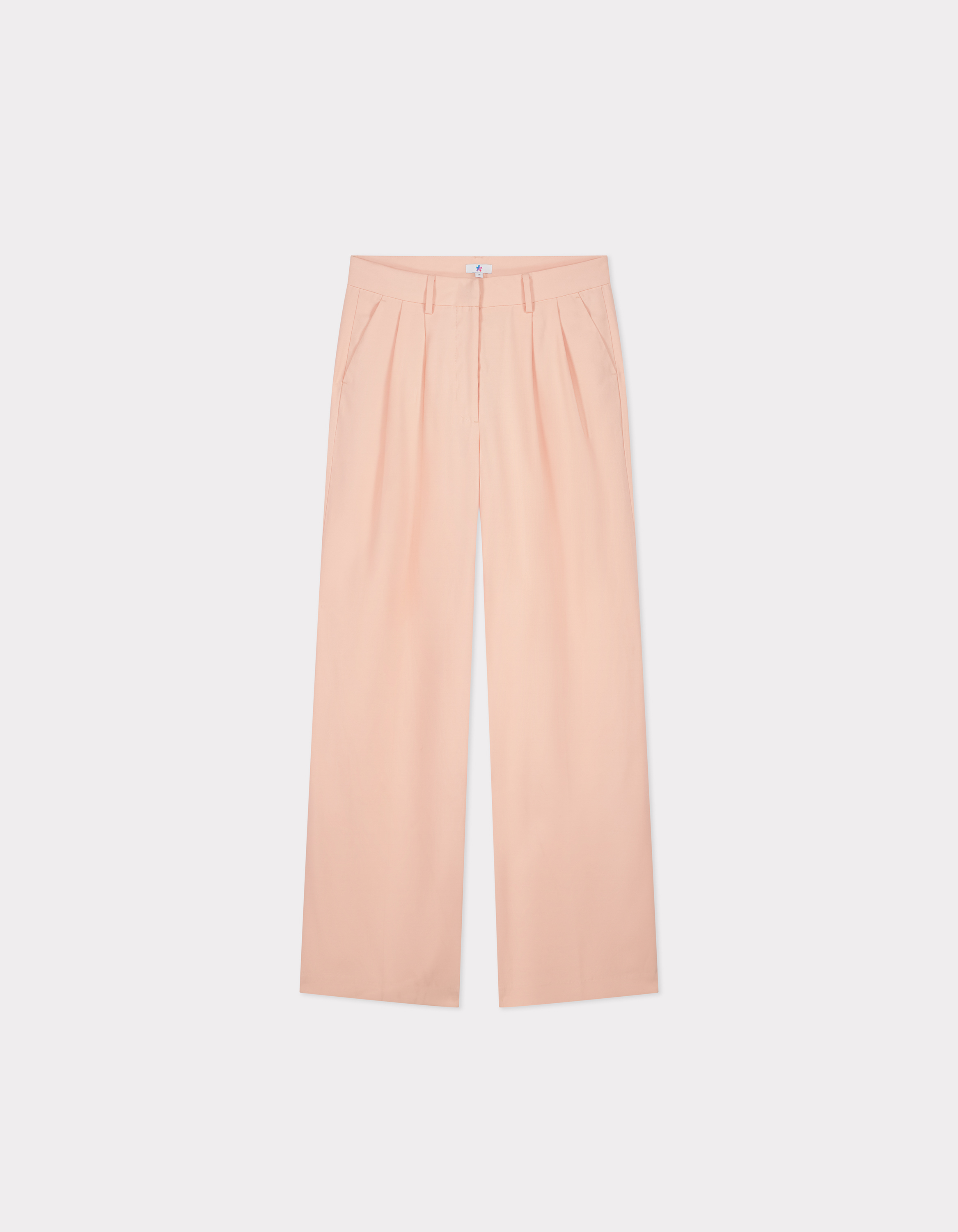 Pantalon large taille haute - rose