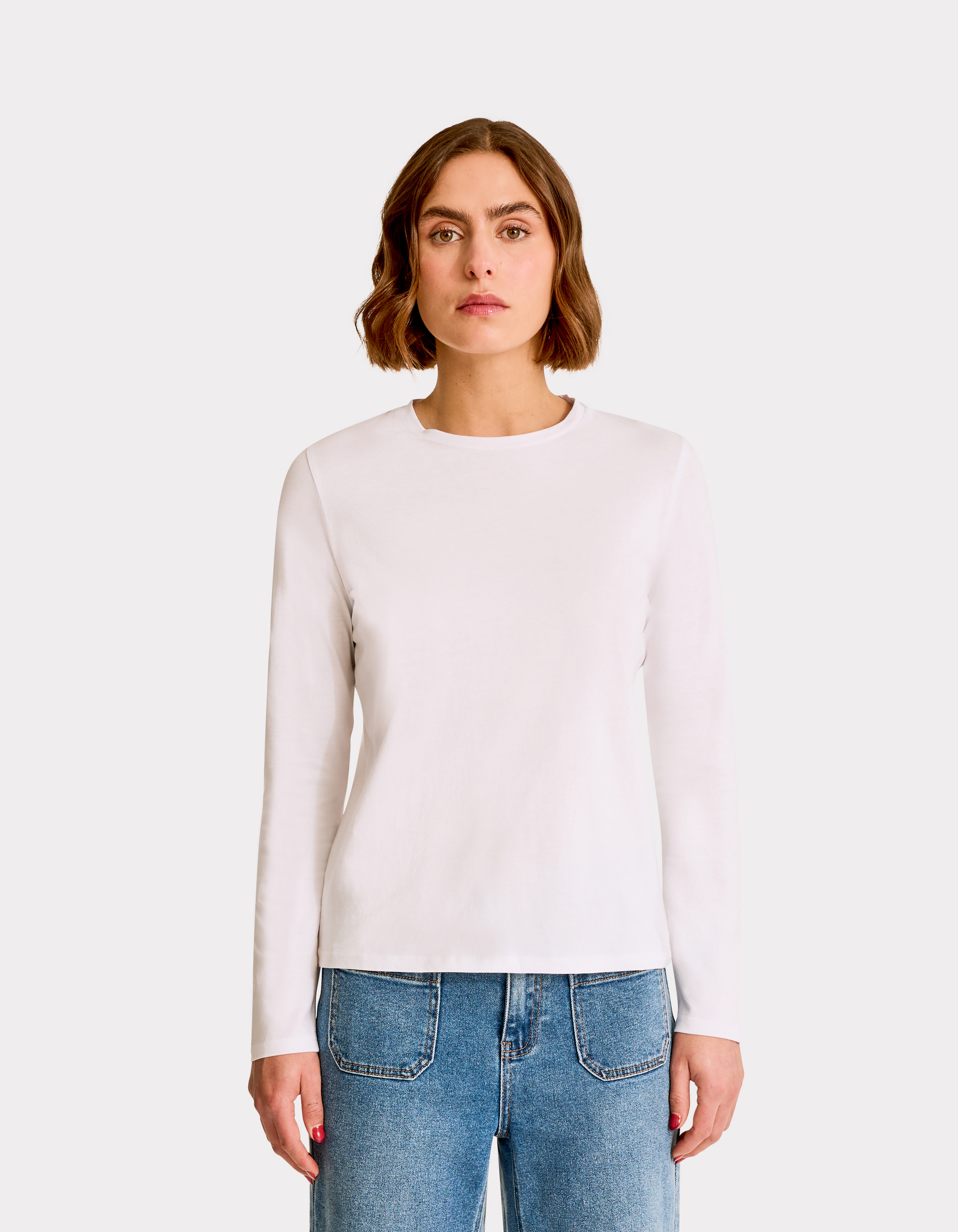 T-shirt en coton à manches longues - celio - Modalova