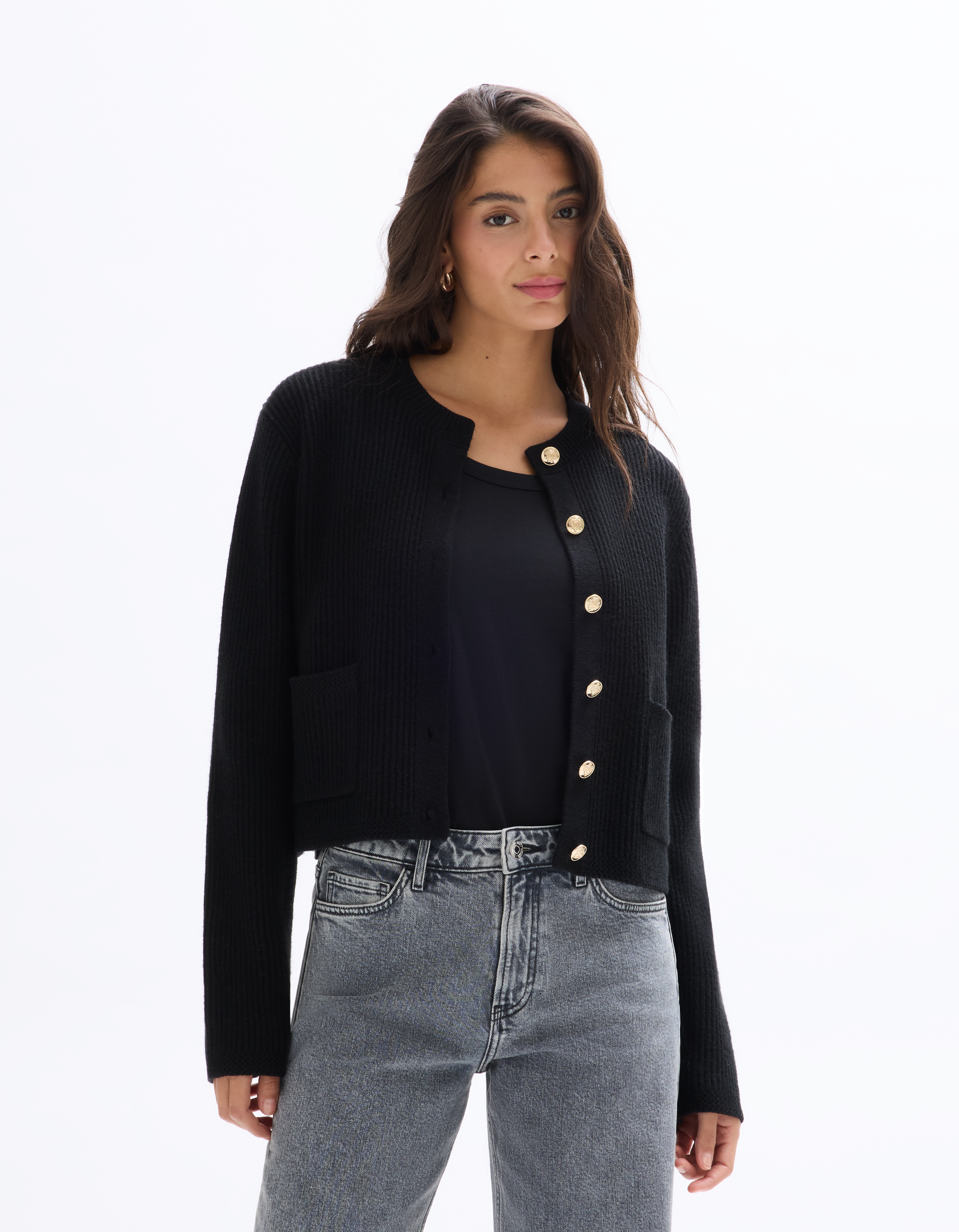 Gilet boutonné manches longues - celio - Modalova