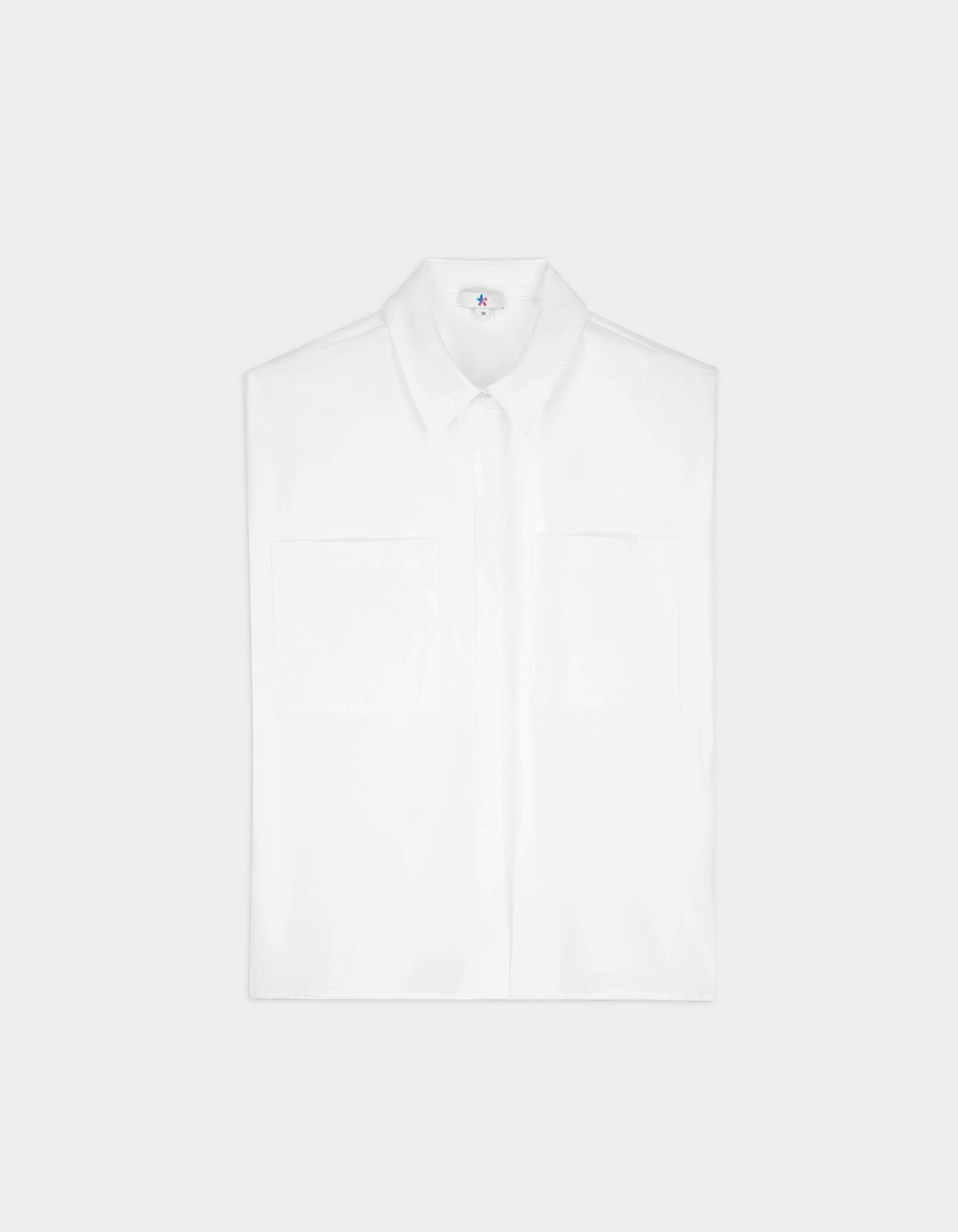 Chemise courte boxy sans manche - écru