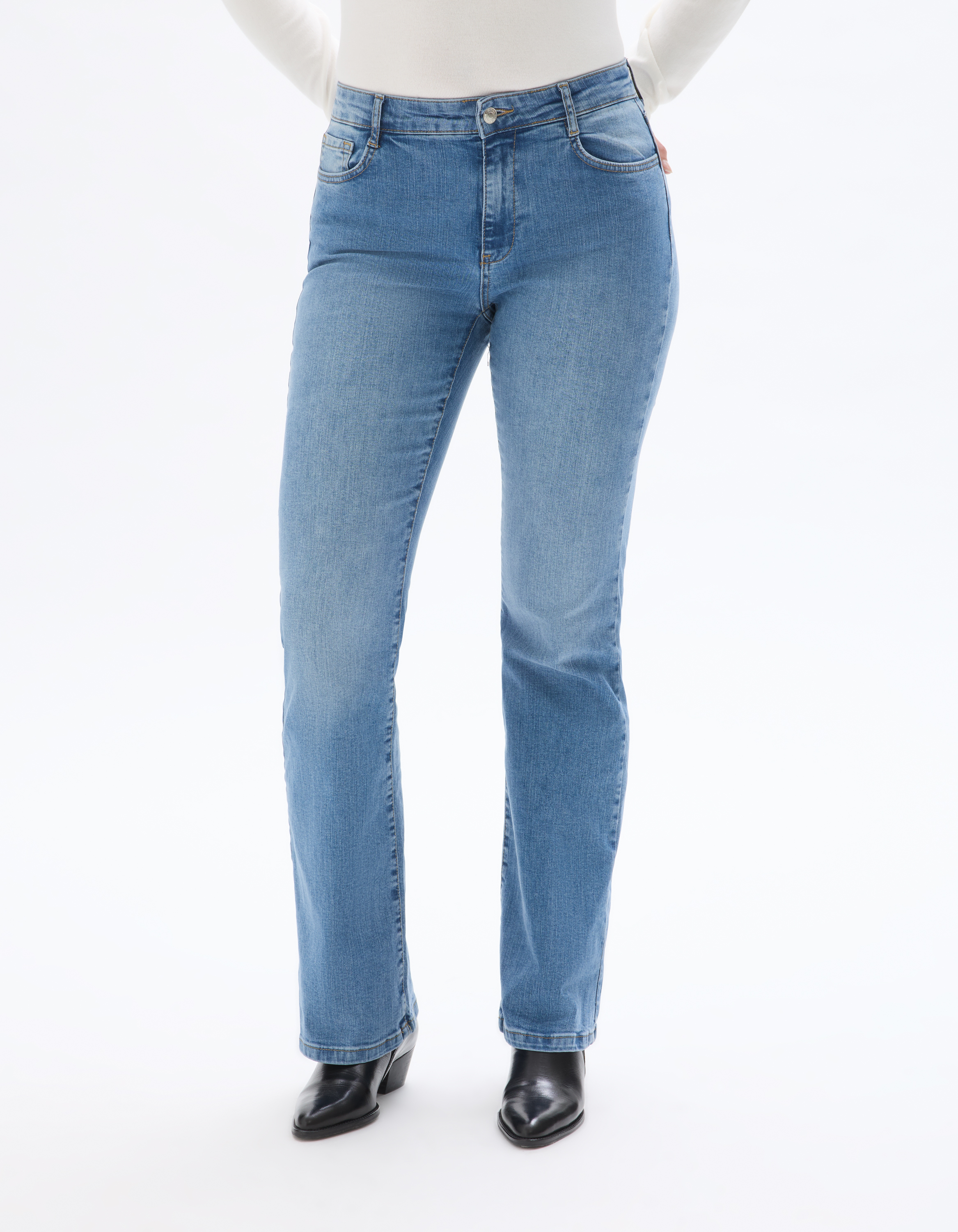 Jean bootcut taille haute - bleu délavé - celio - Modalova