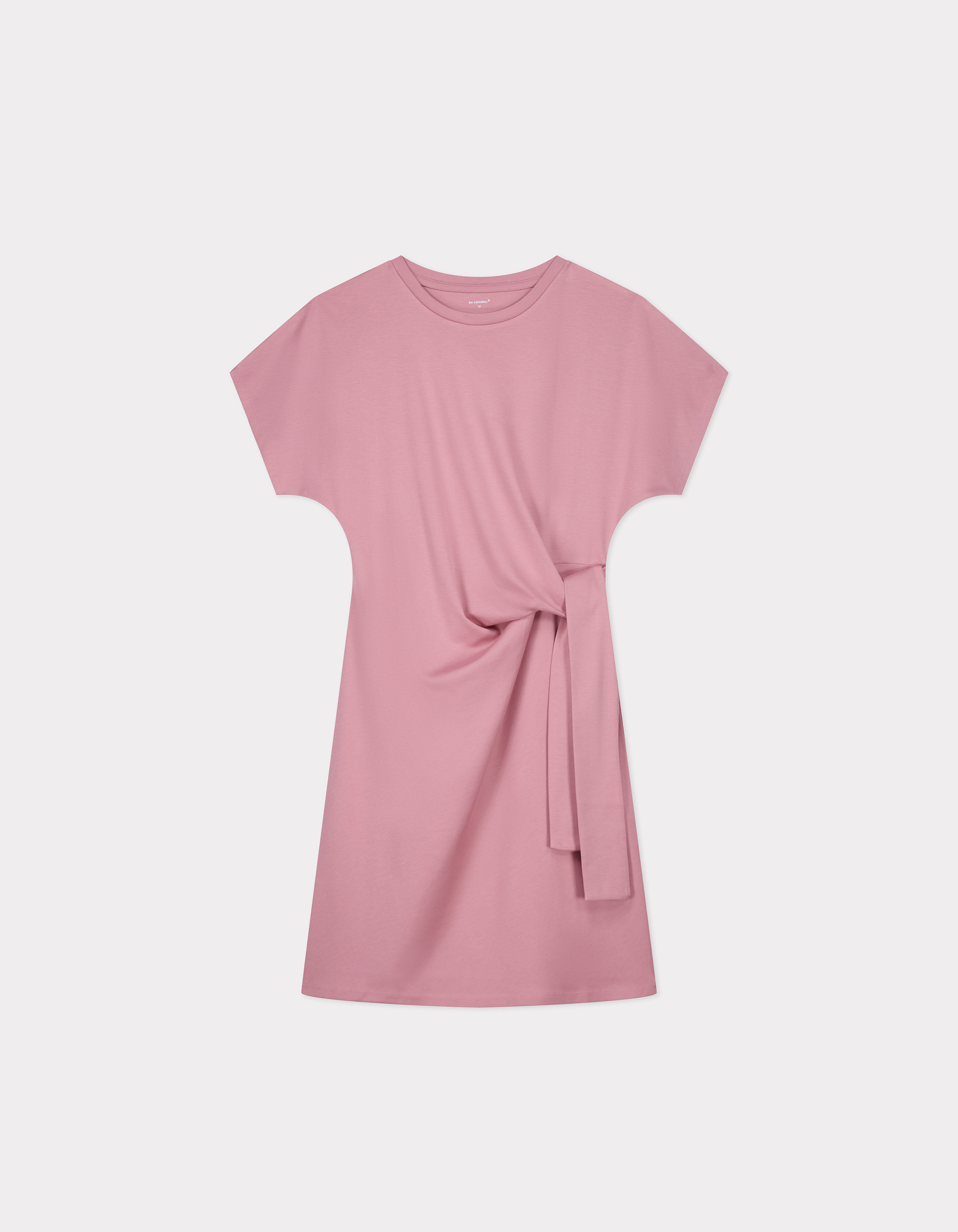 Robe courte nouée en coton - rose