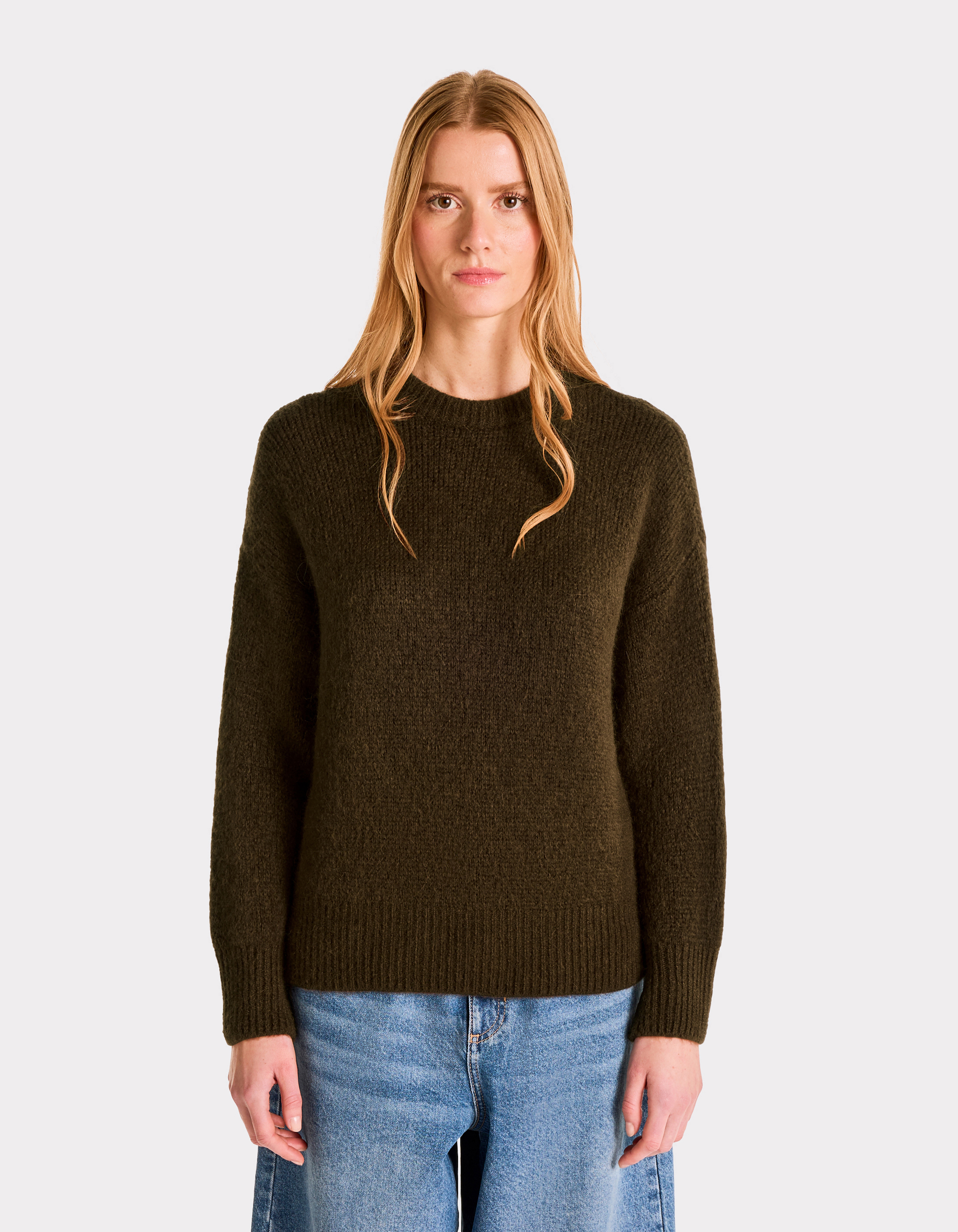 Pull à col rond en maille soufflée - marron - celio - Modalova