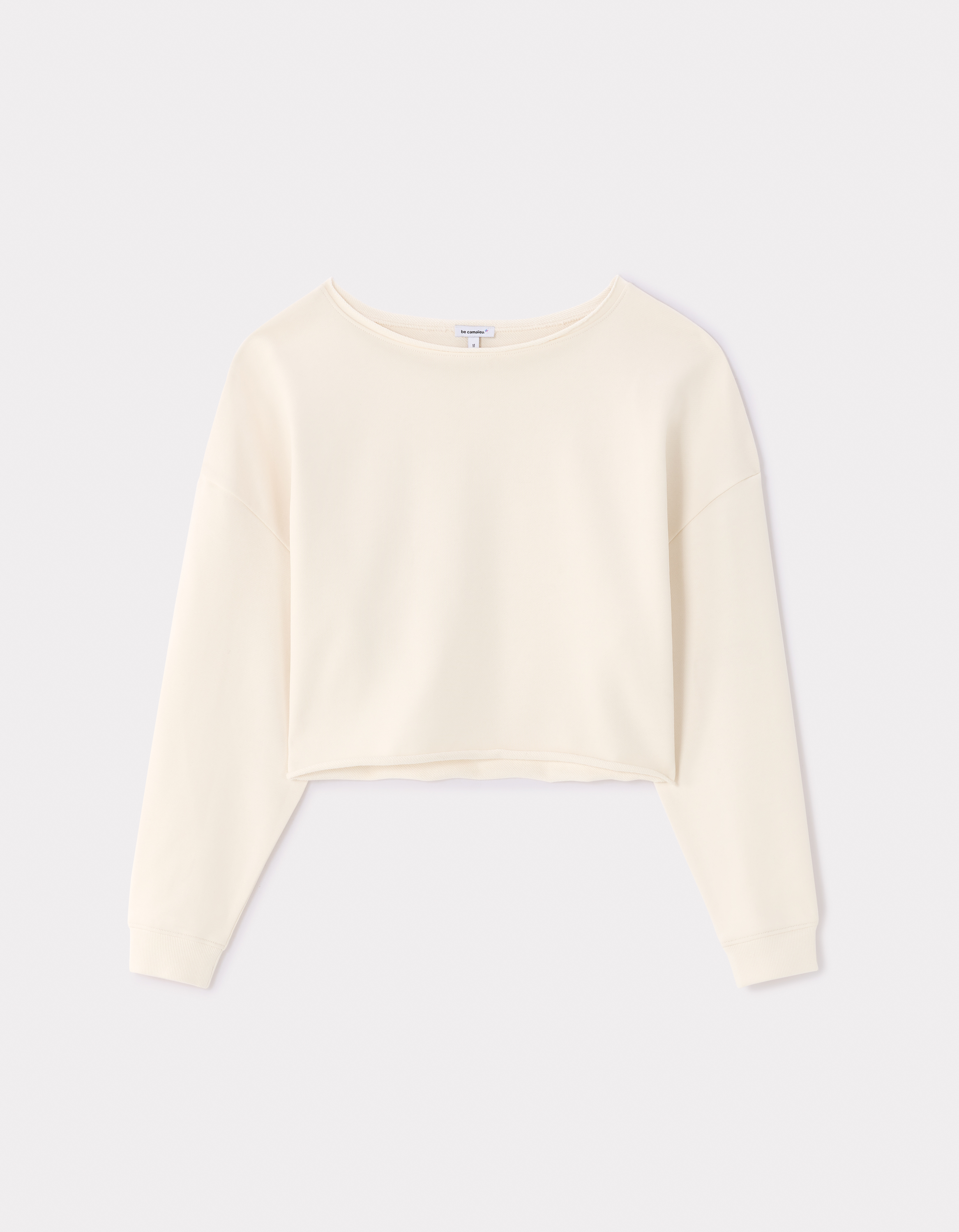 Sweat crop en terry - écru