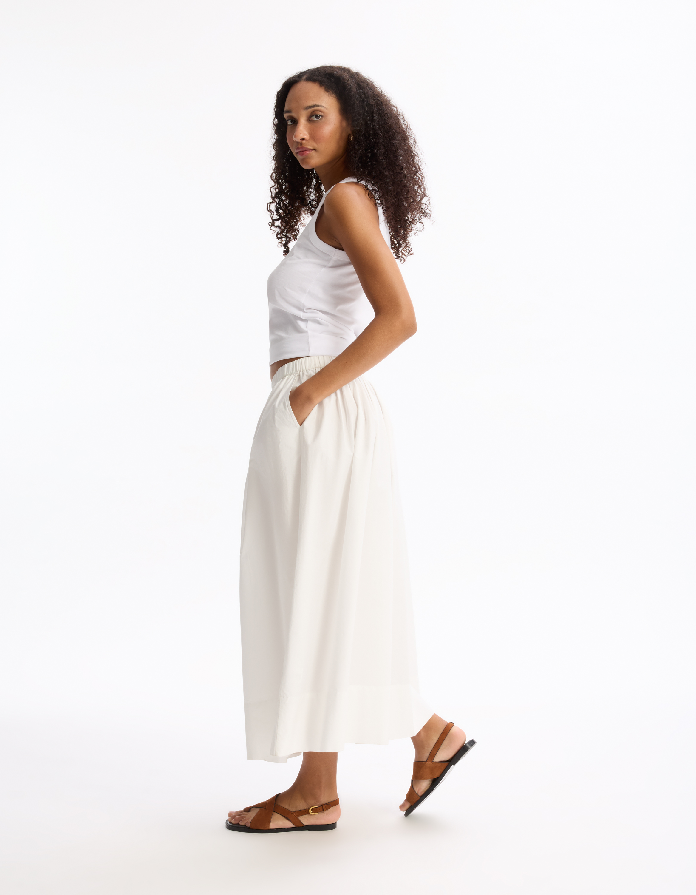 Jupon en popeline - blanc - celio - Modalova