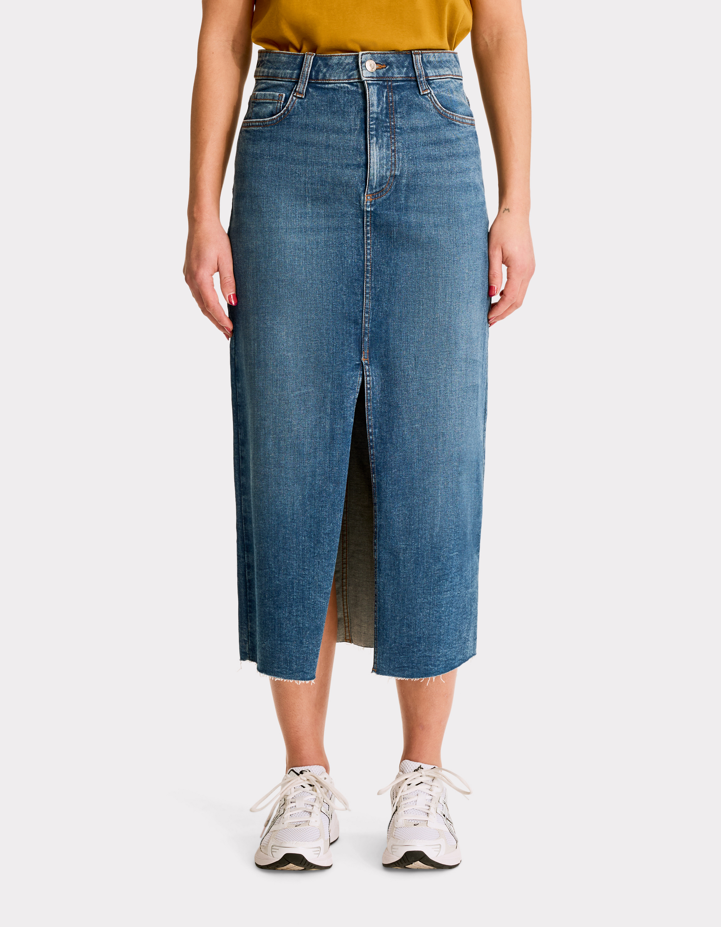 Jupe en denim avec fente - denim - celio - Modalova