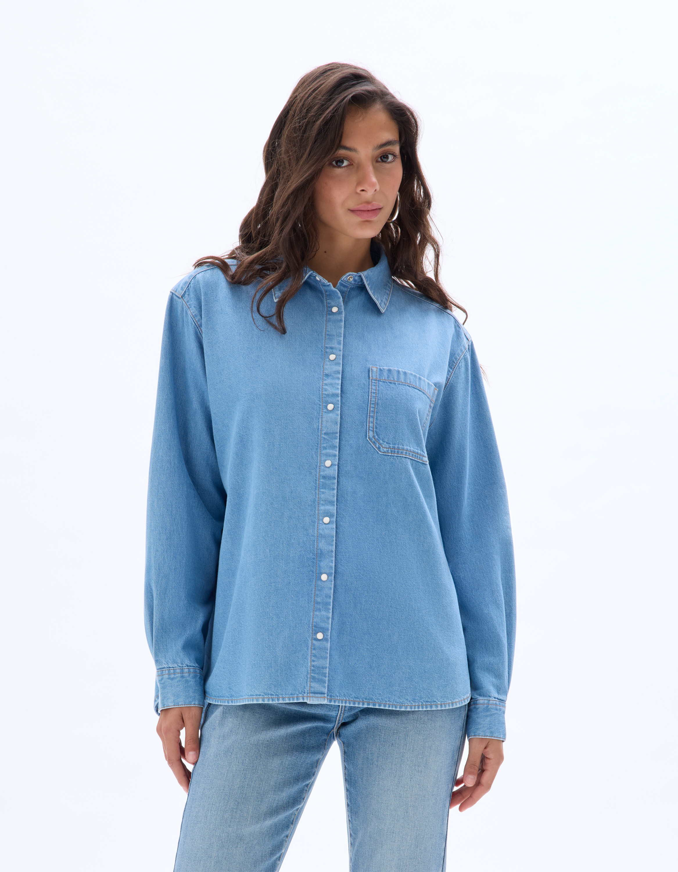 Chemisier en denim - bleu - celio - Modalova
