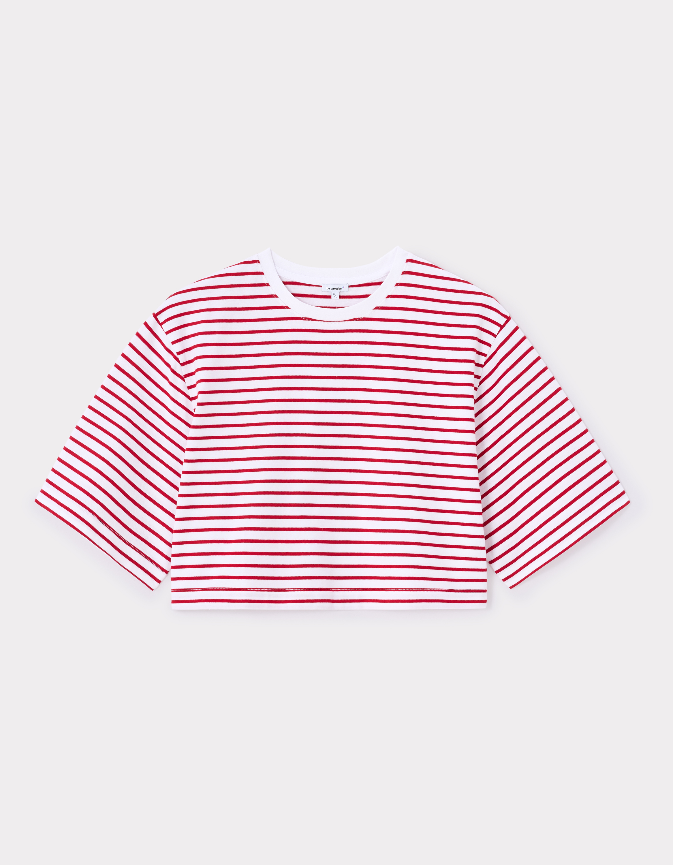 T-shirt oversize à rayures - rouge
