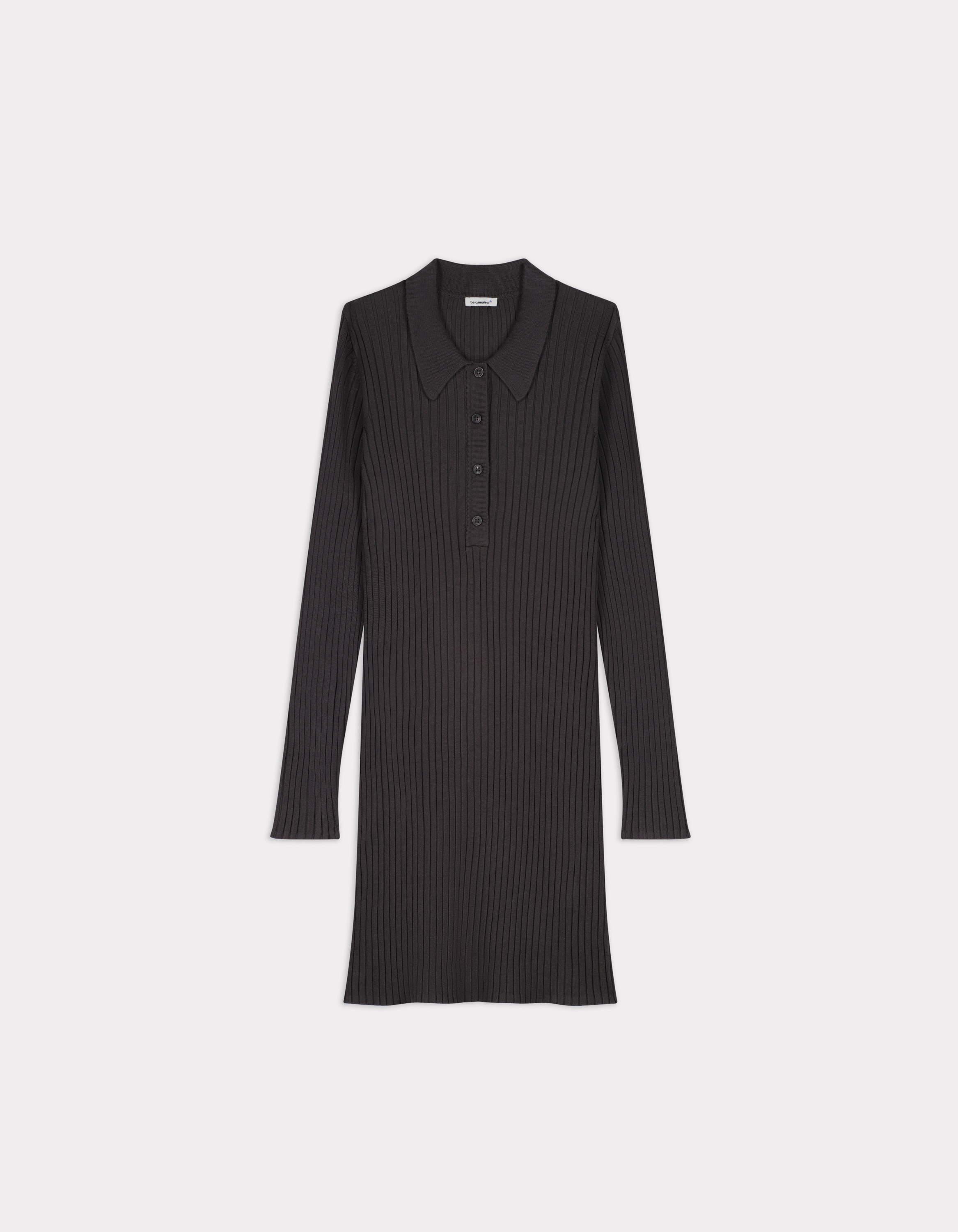 Robe en côtes plates - gris