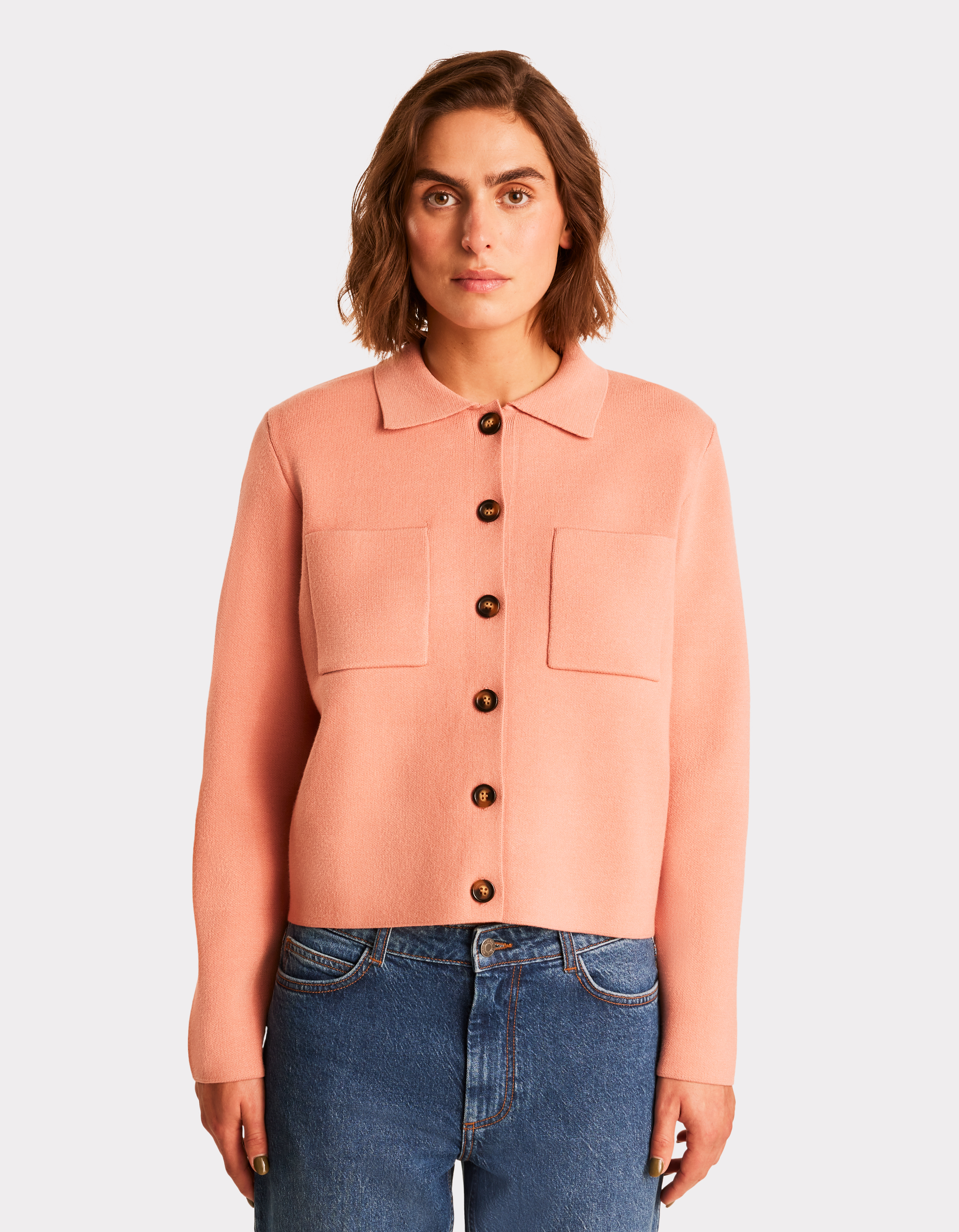 Gilet en maille compacte - rose - celio - Modalova