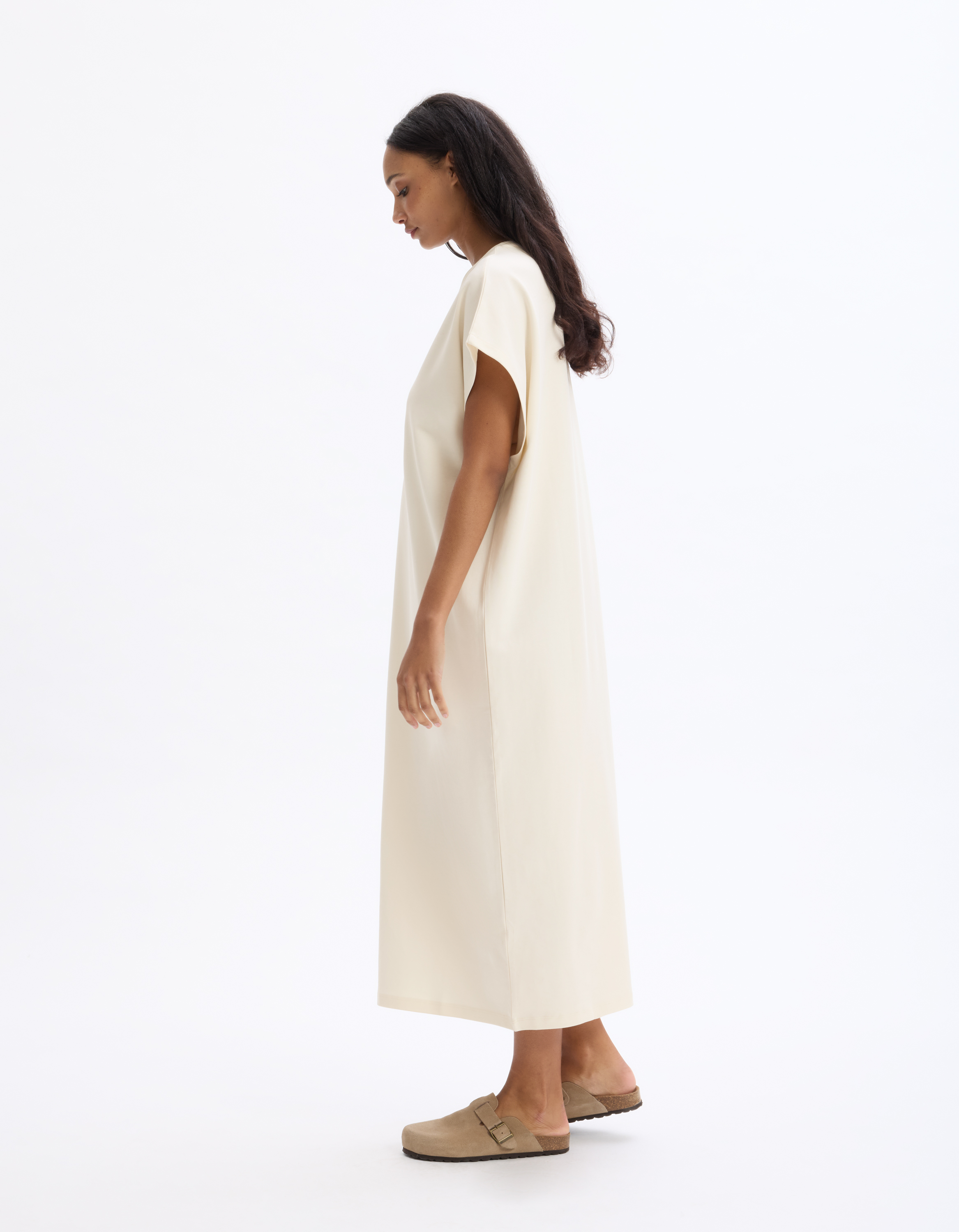 Robe longue sans manches en coton - beige - celio - Modalova