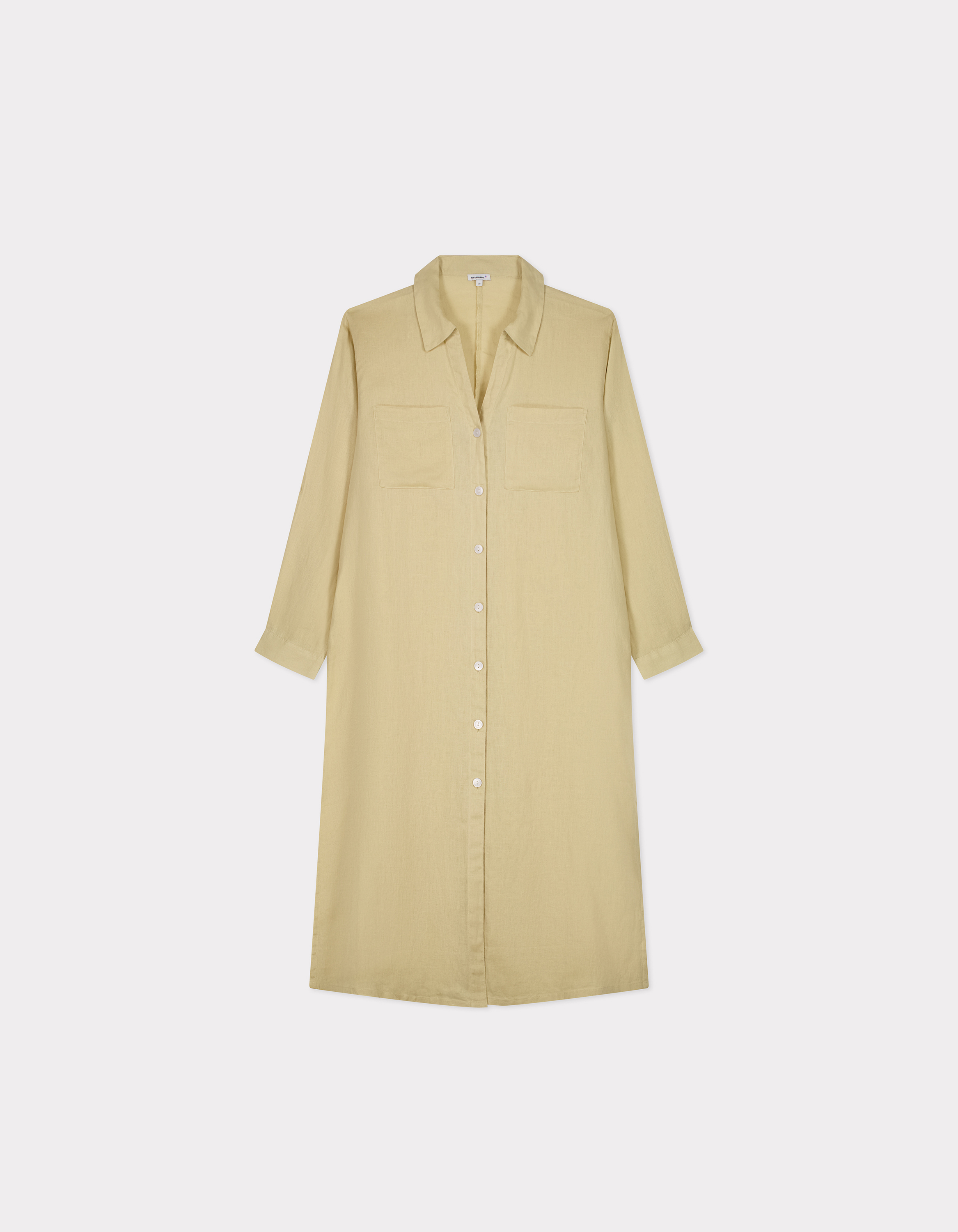 Robe longue en lin - jaune
