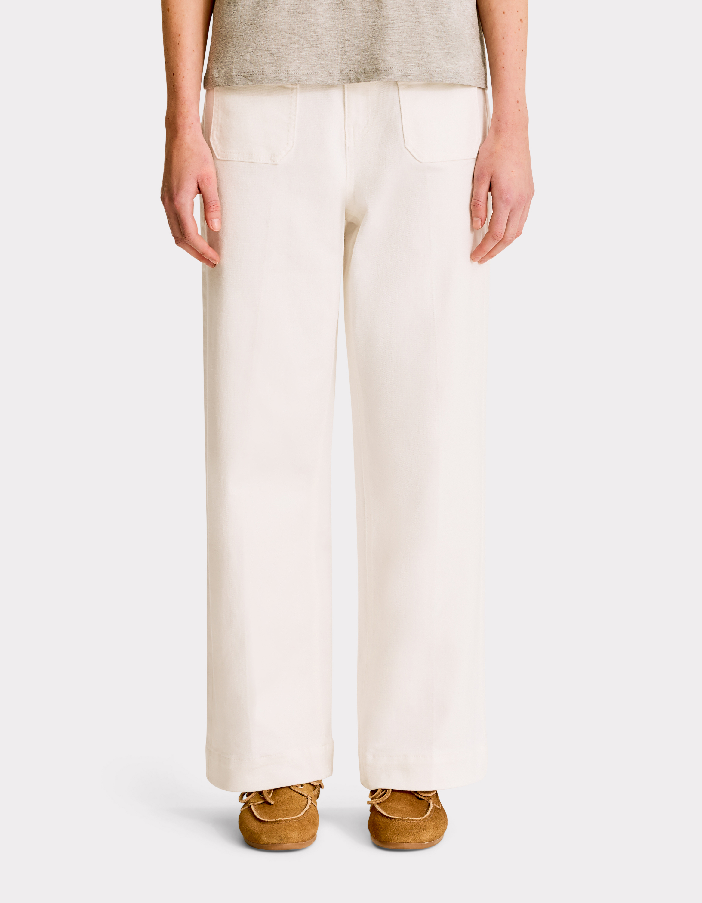 Pantalon large - blanc - celio - Modalova