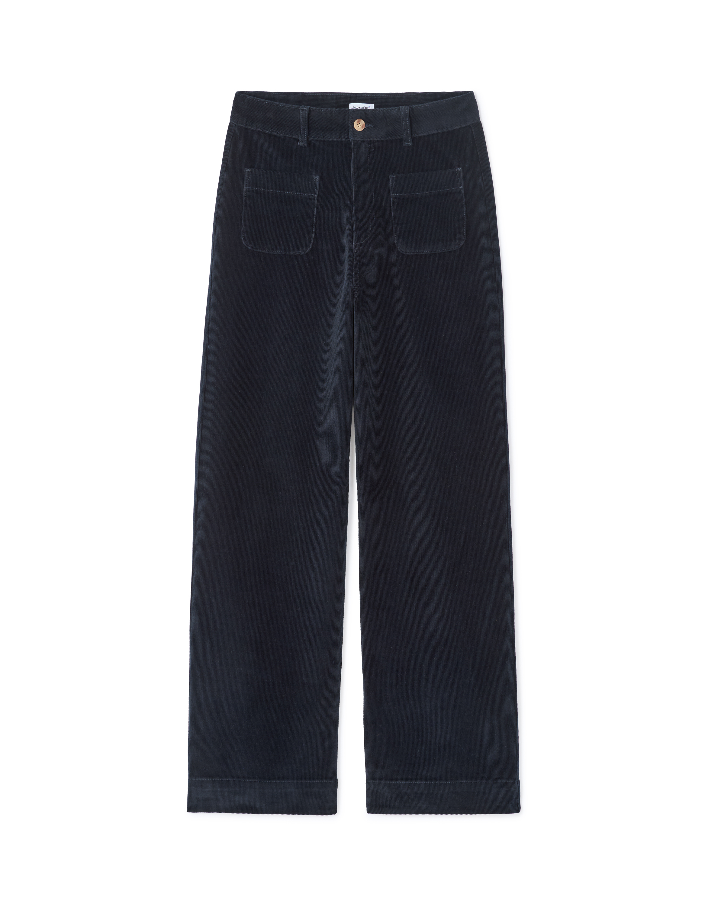 Pantalon large en velours côtelé - marine