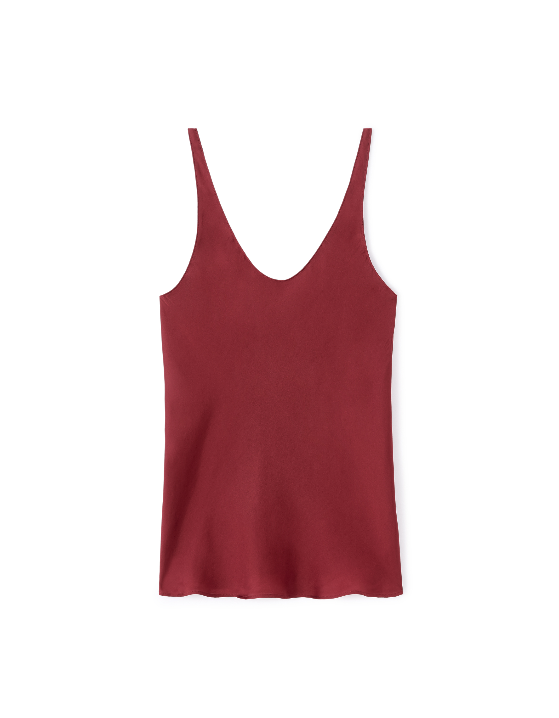 Débardeur en satin coupe droite - rouge