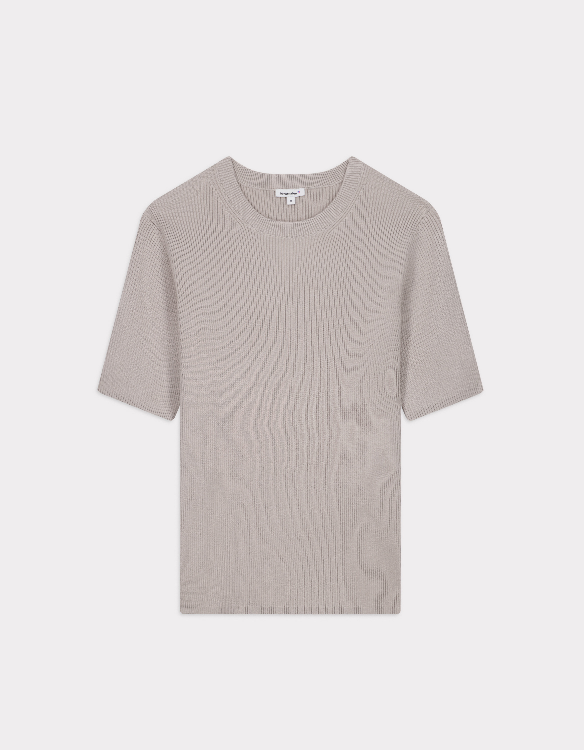 Pull en maille côtelée - gris