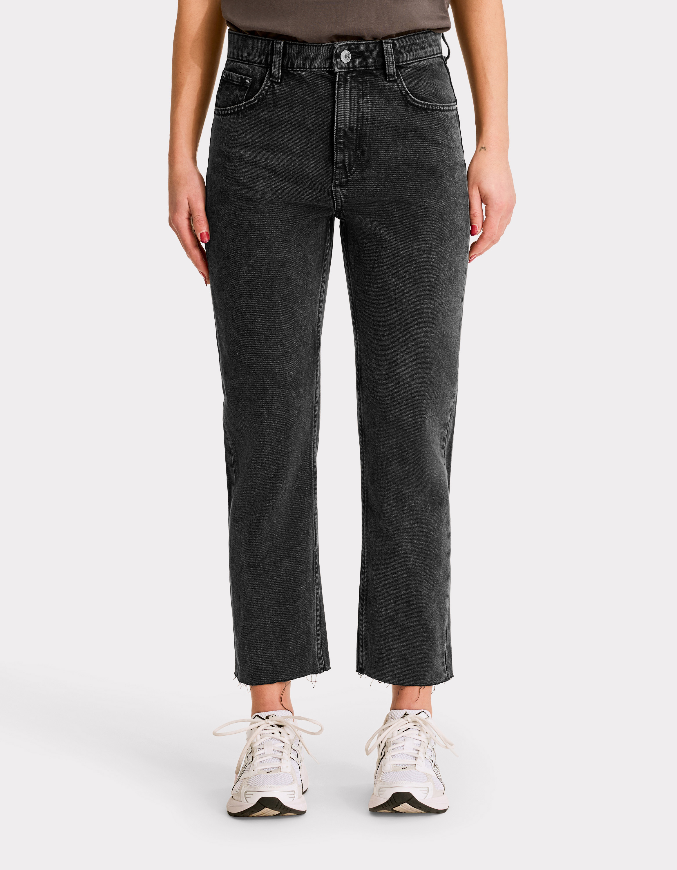 Jean droit 7/8è - gris clair - celio - Modalova