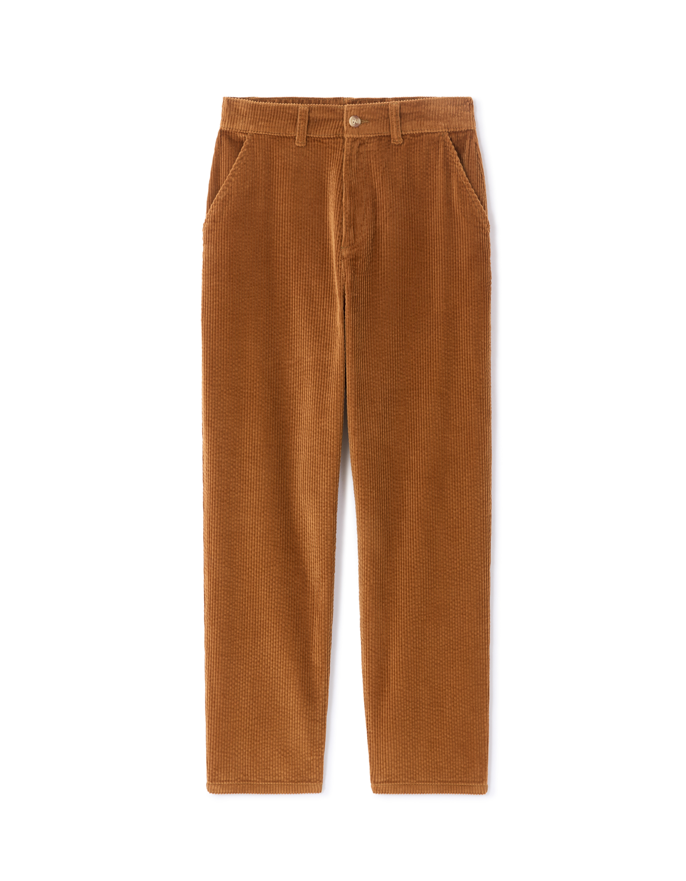 Pantalon carotte en velours - marron