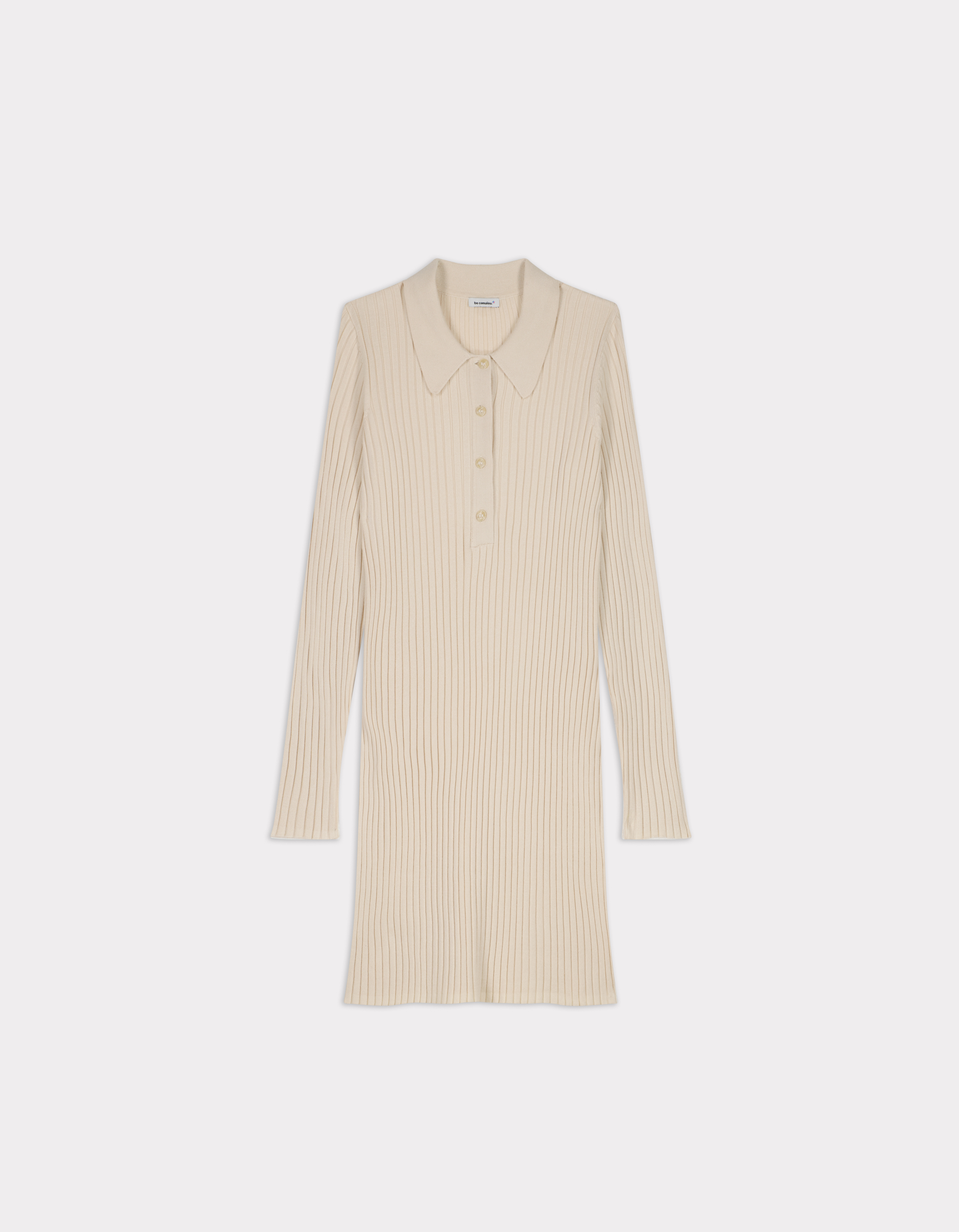 Robe en côtes plates - beige