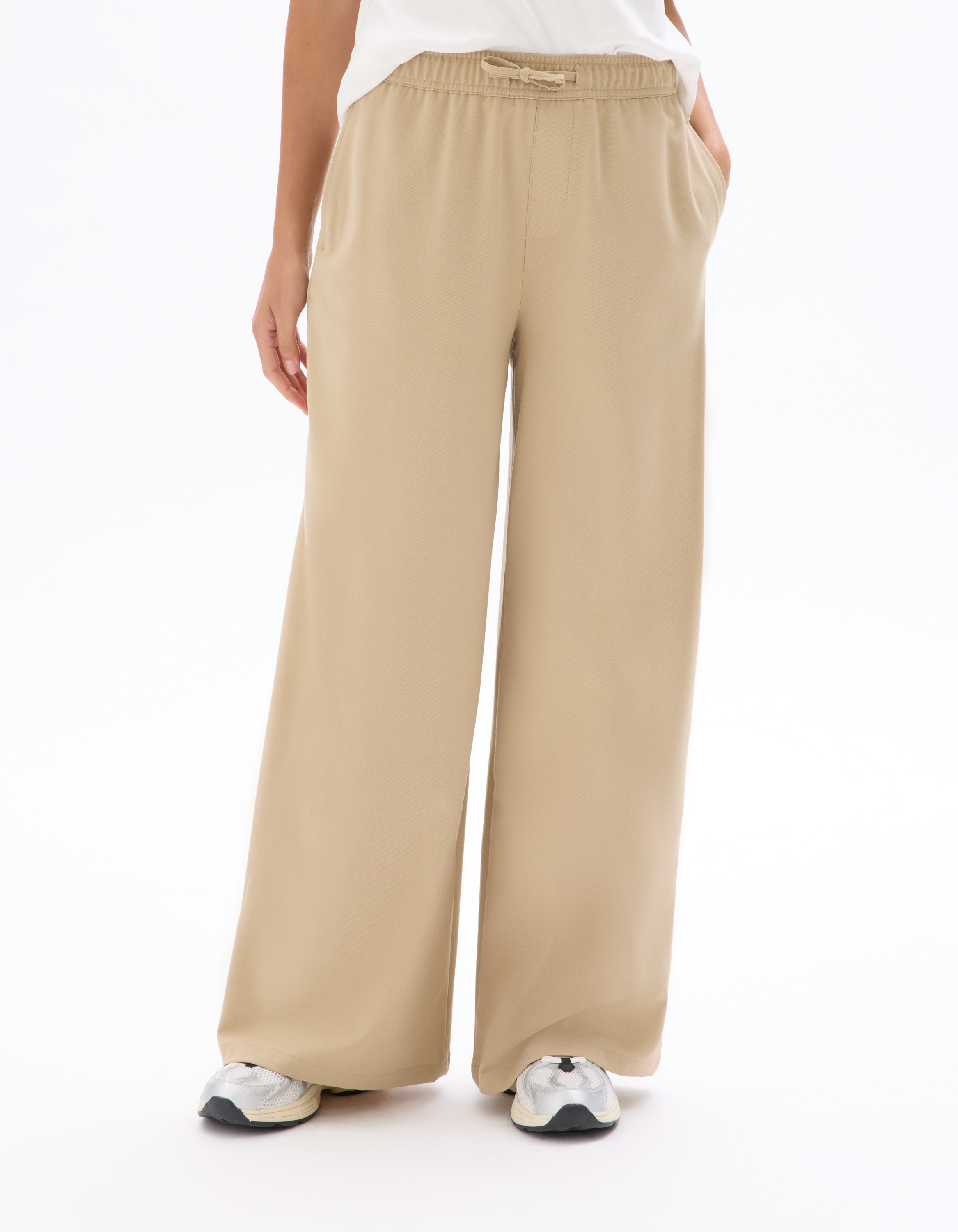 Pantalon large - beige - celio - Modalova