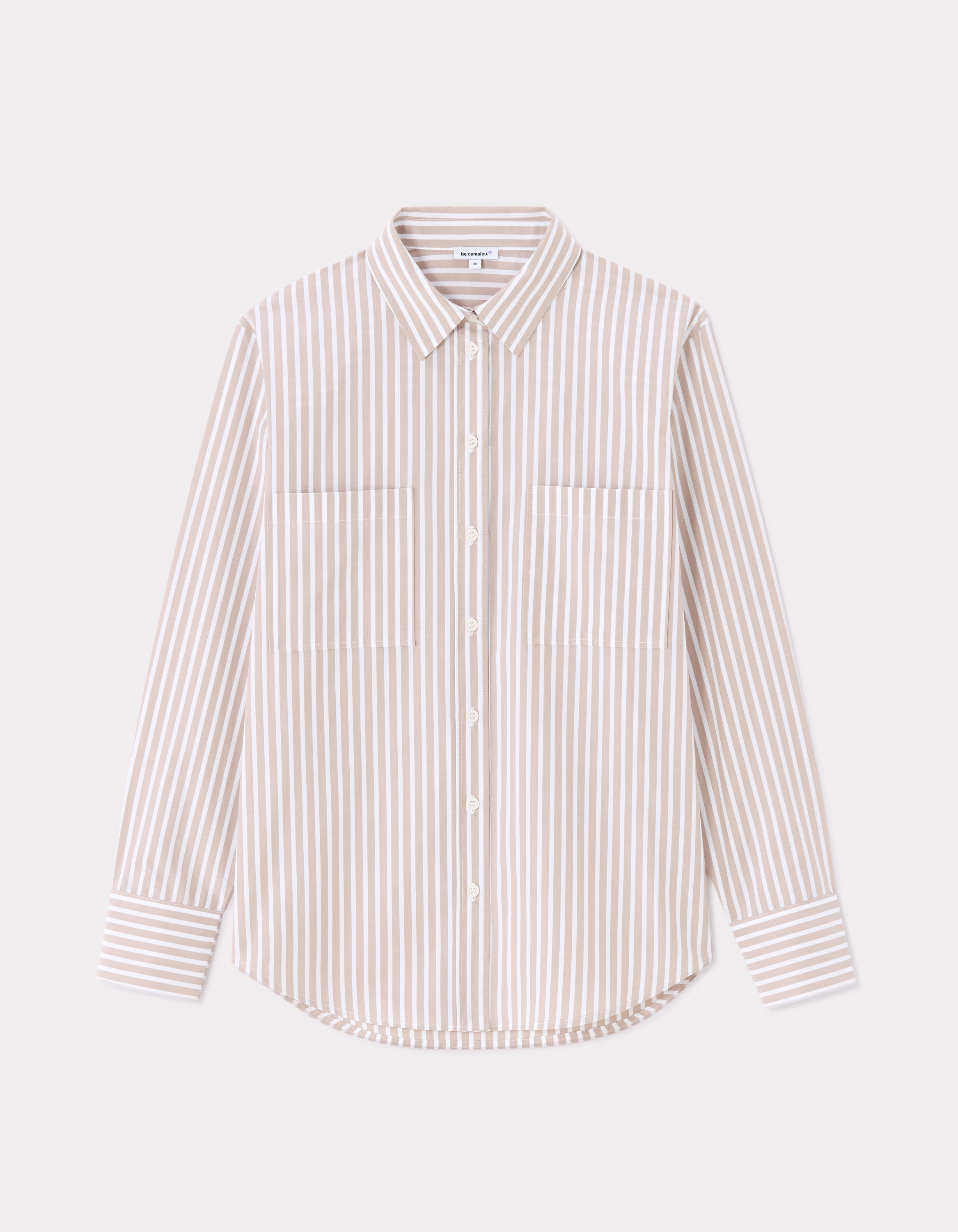 Chemise en coton large - beige