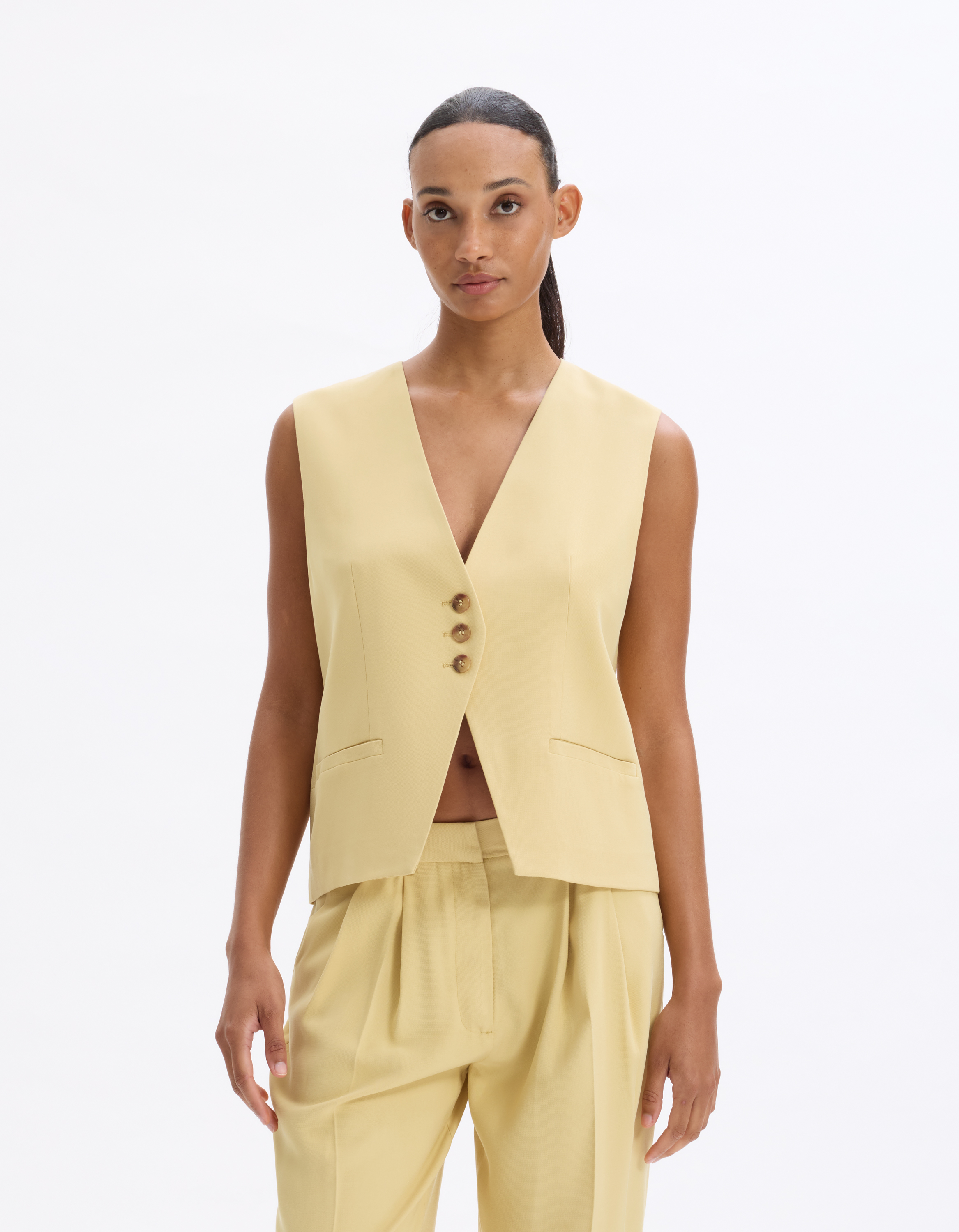 Gilet de tailleur sans manches - jaune - celio - Modalova