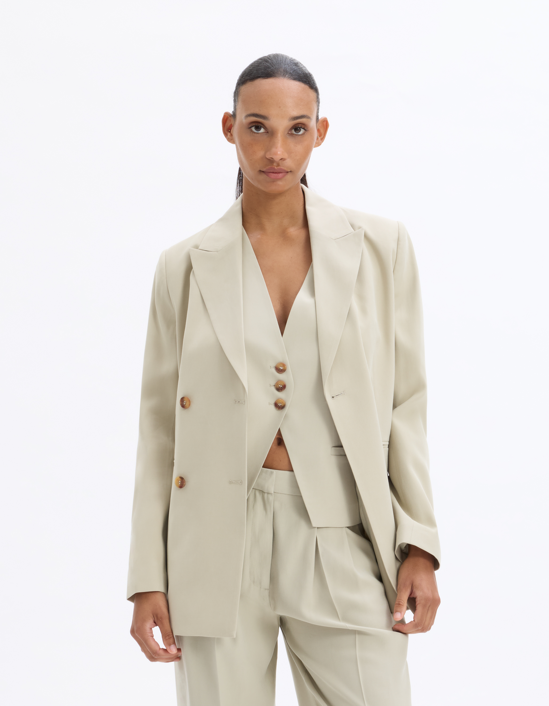 Veste blazer manches longues - gris - celio - Modalova