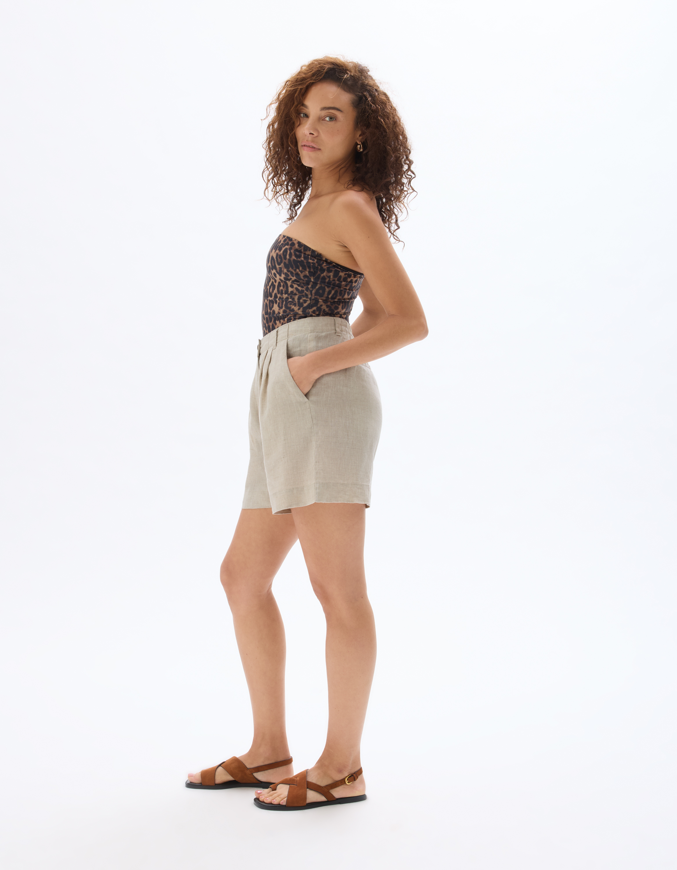 Short en lin - beige - celio - Modalova