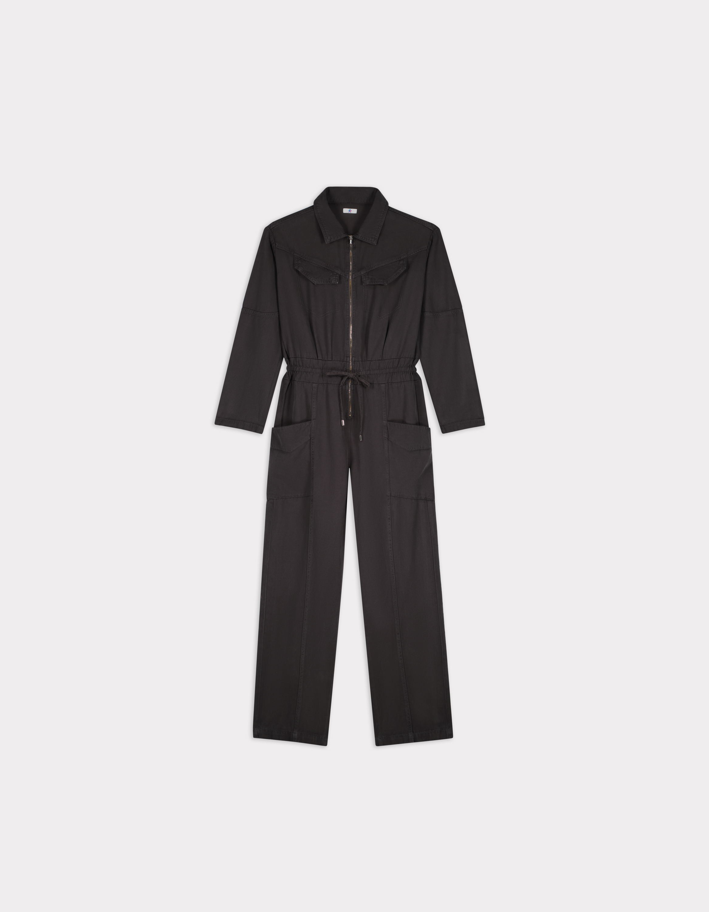 Combinaison zippée avec cordon - gris