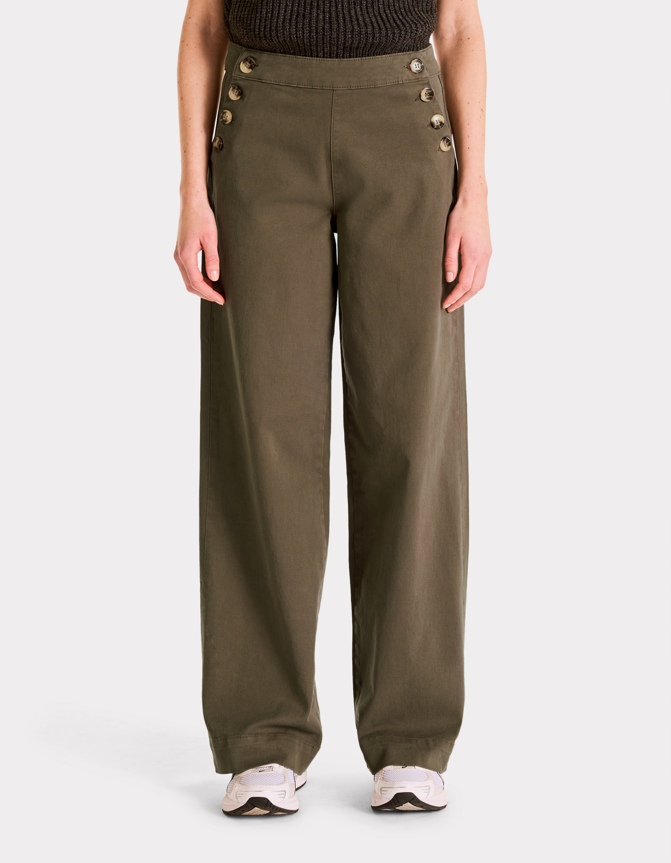 Pantalon large à bouton - kaki - celio - Modalova