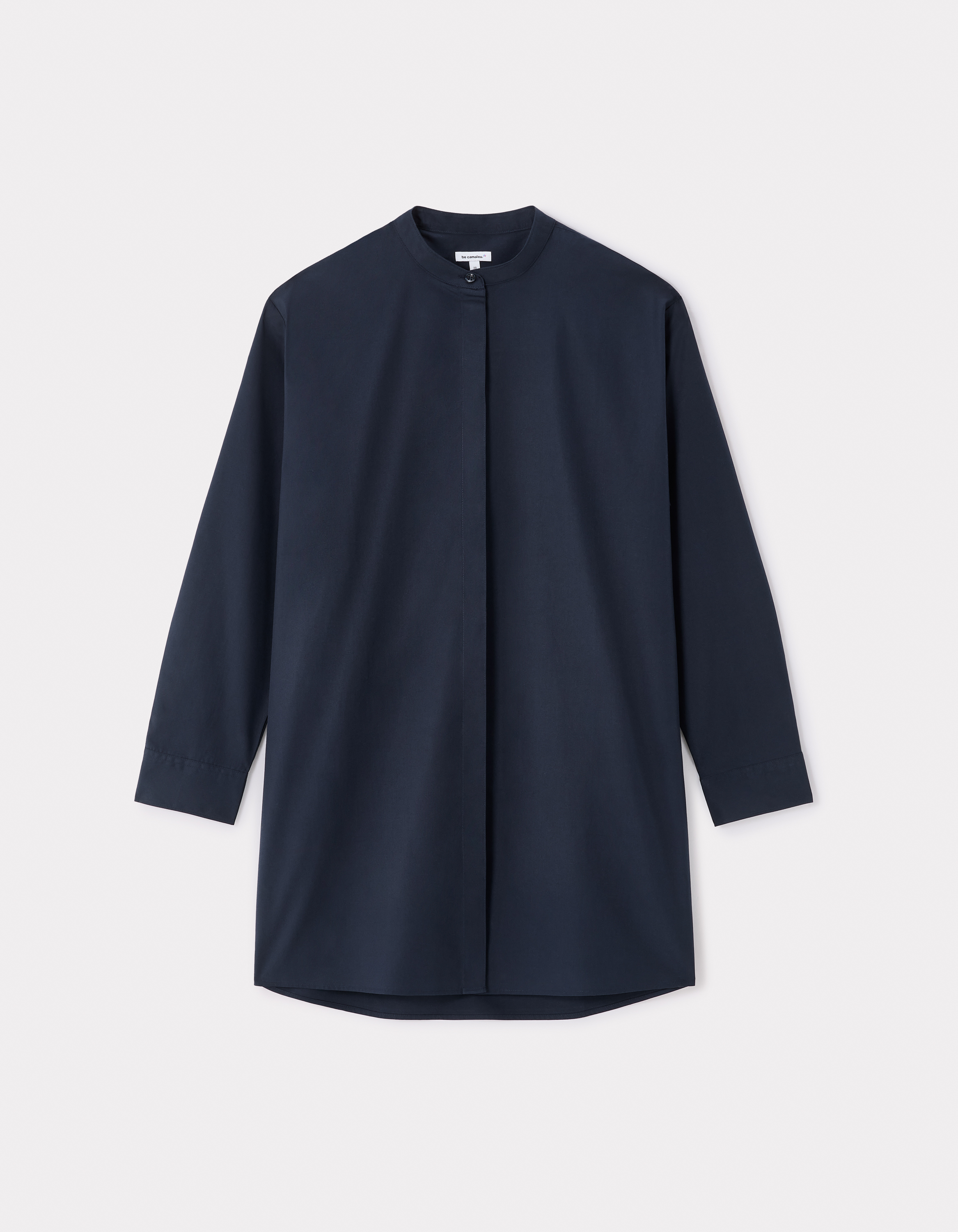 Robe courte à col mao - marine