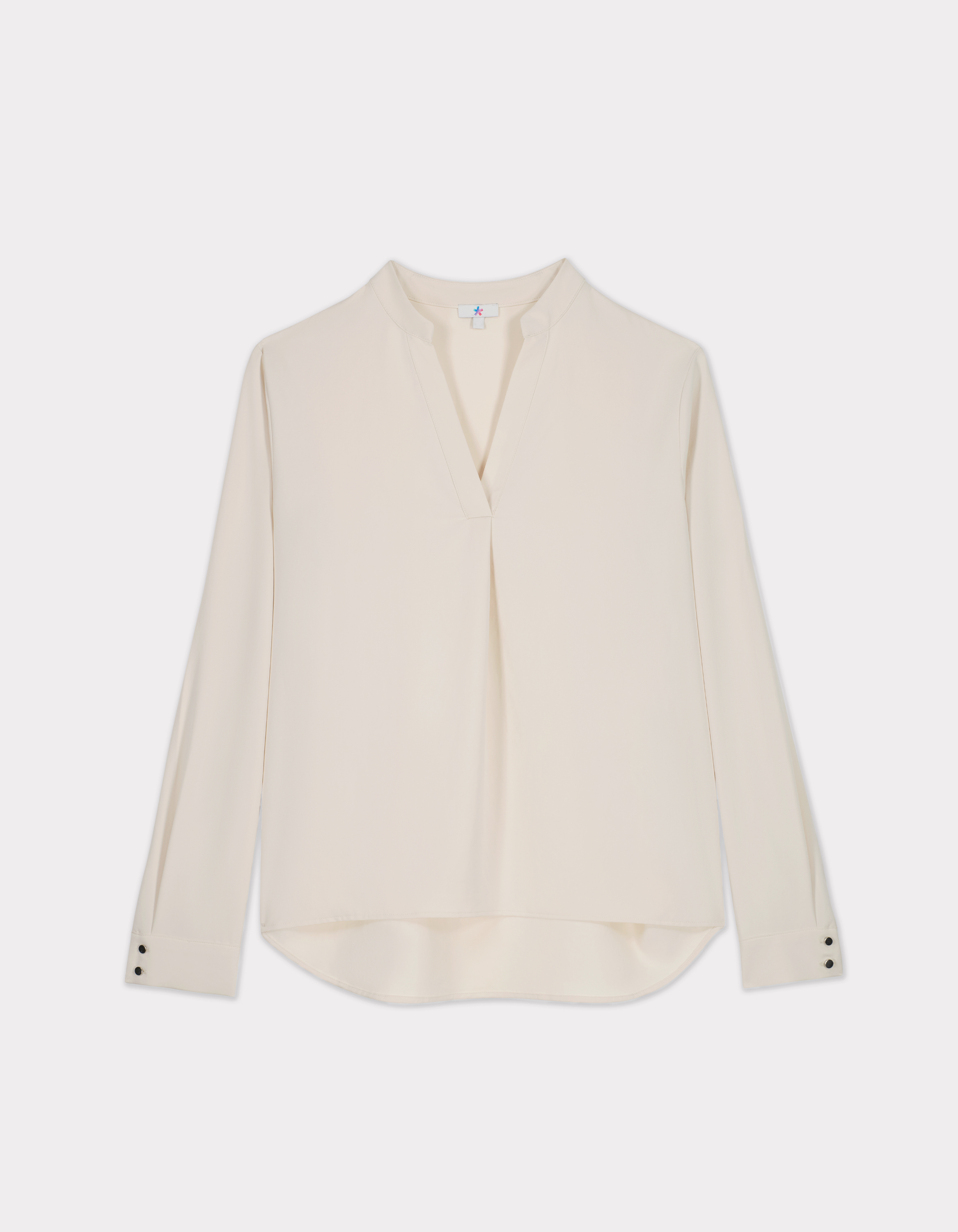 Blouse en satin lourd - beige