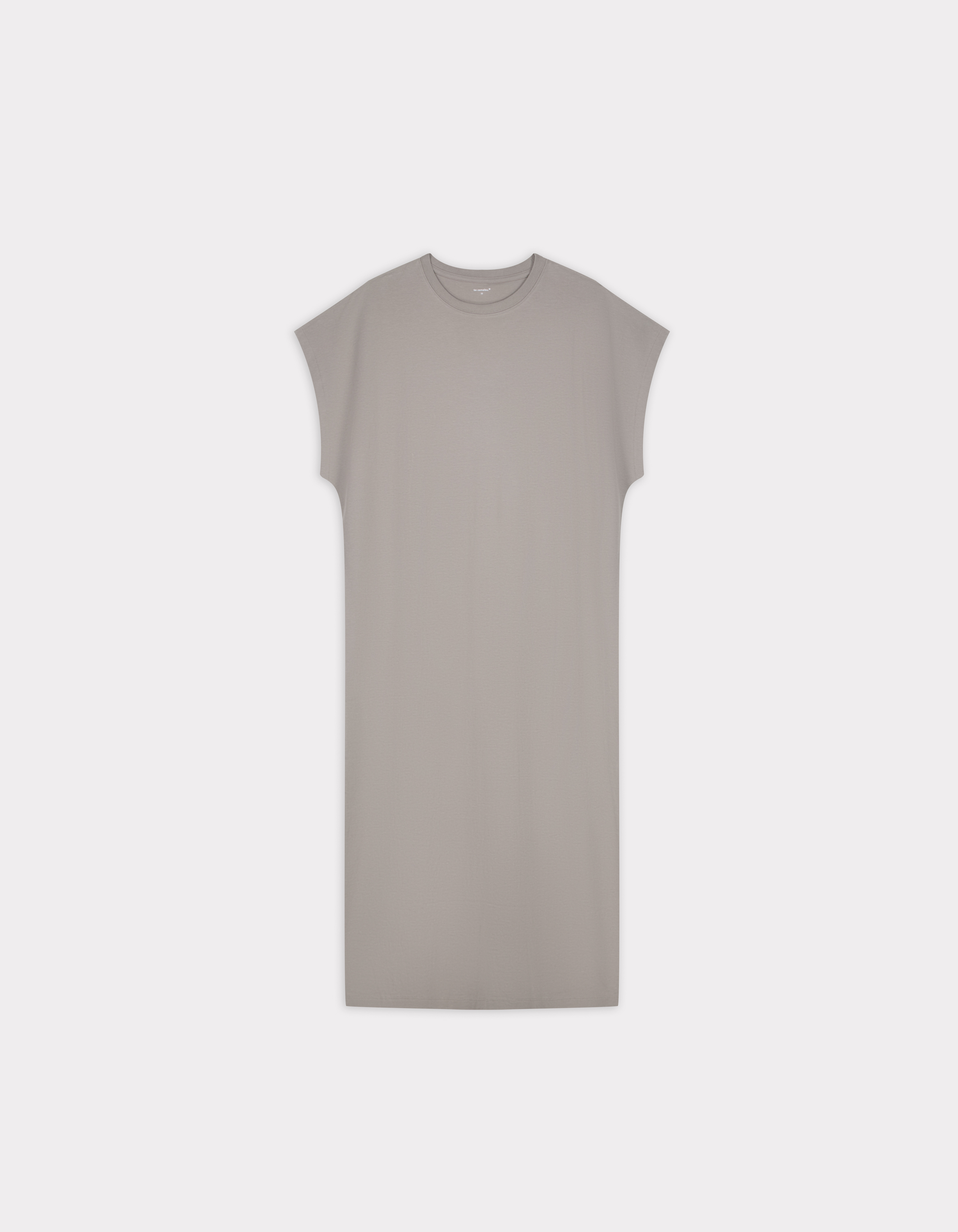 Robe longue sans manches en coton - gris