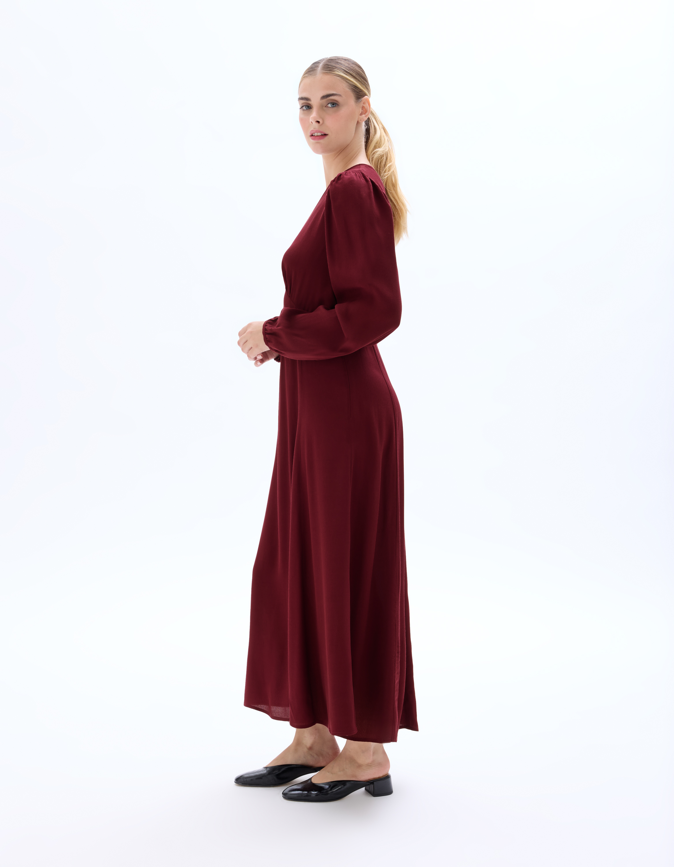 Robe longue manches bouffantes - celio - Modalova