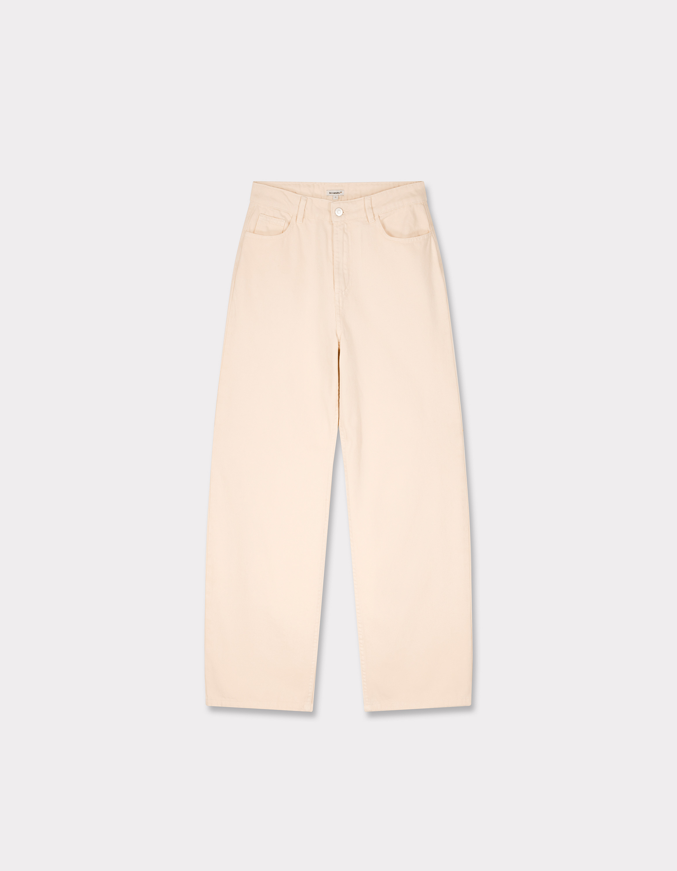 Pantalon large type jeans - beige