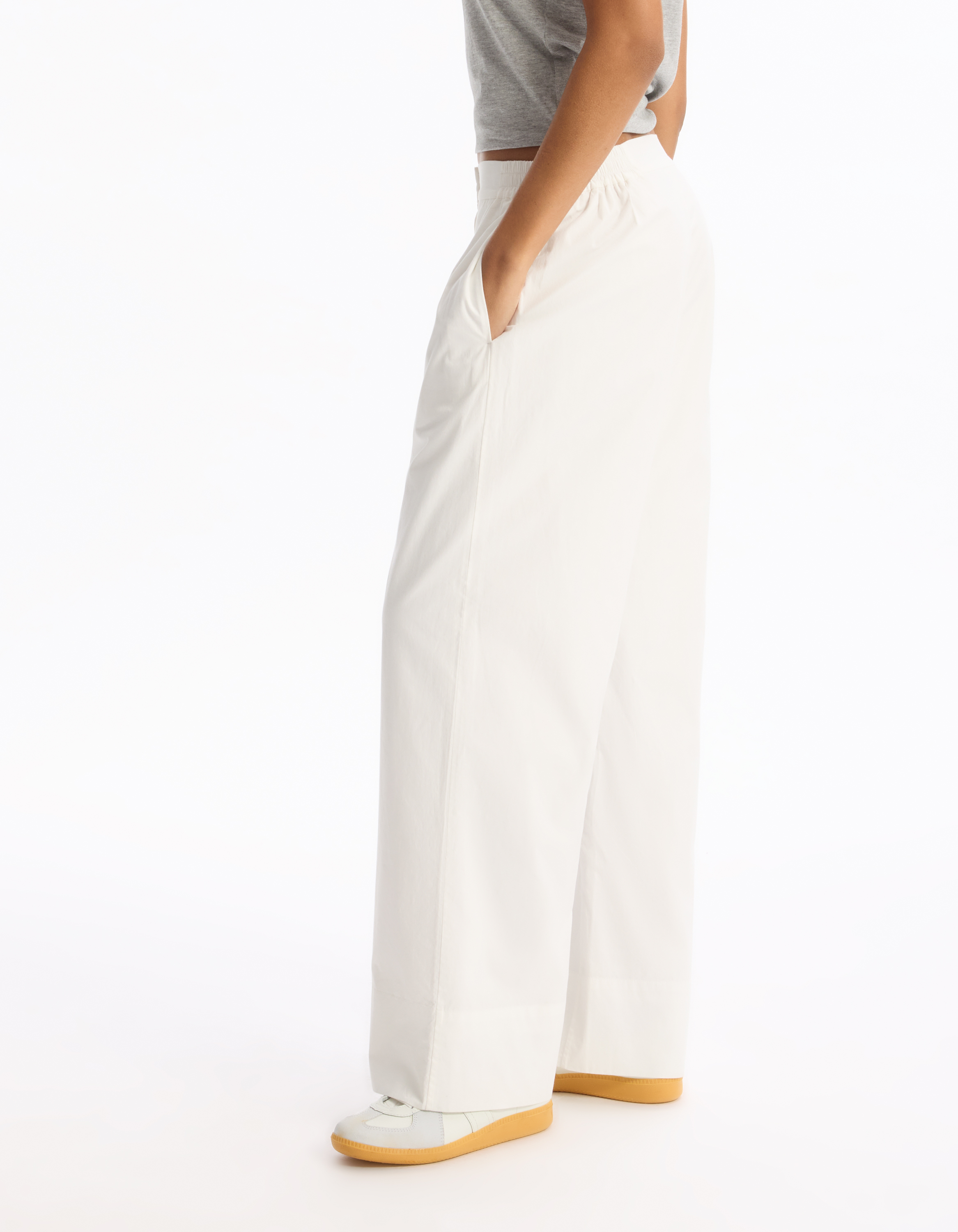 Pantalon large - blanc - celio - Modalova