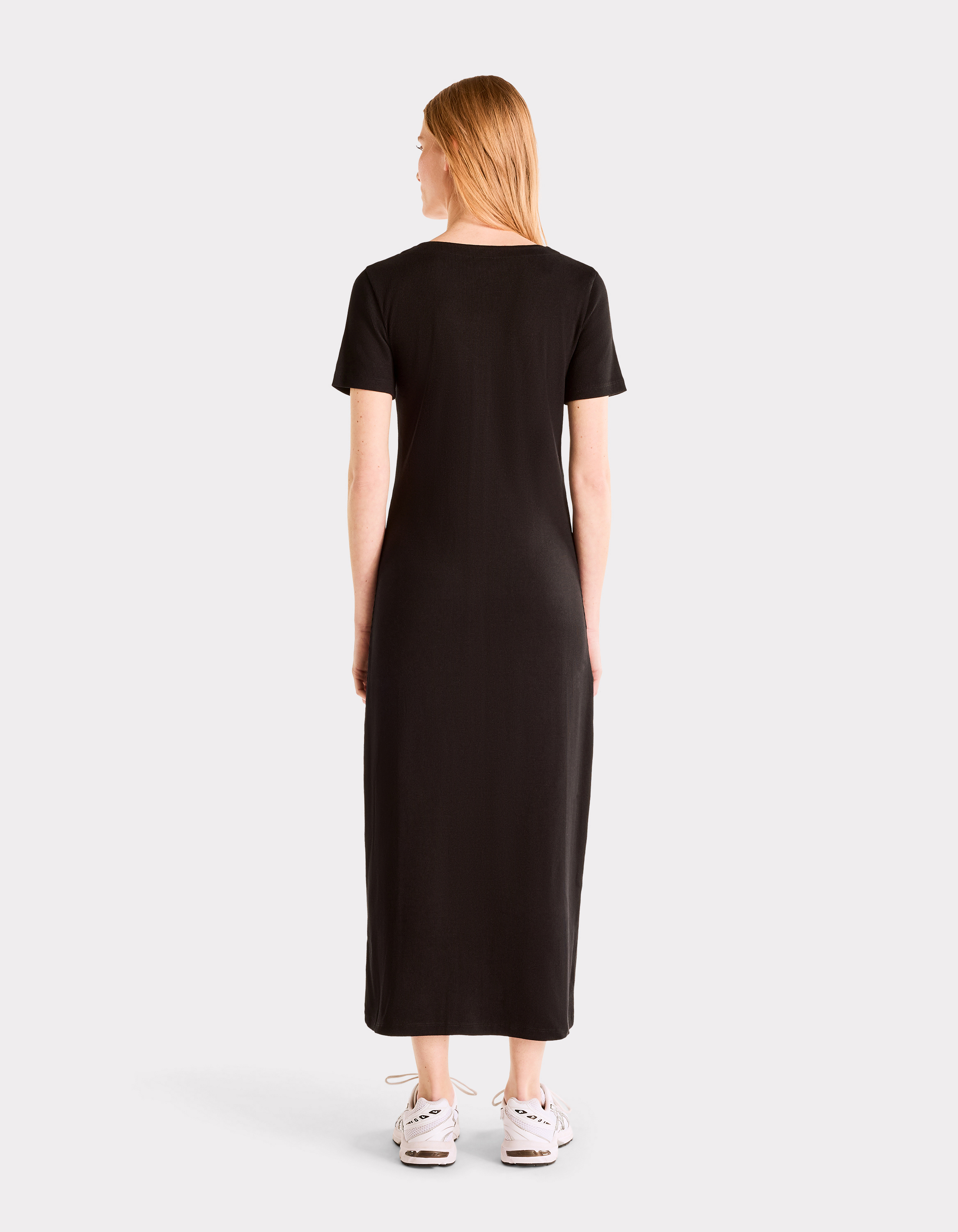 Robe longue côtelée boutonnée - celio - Modalova