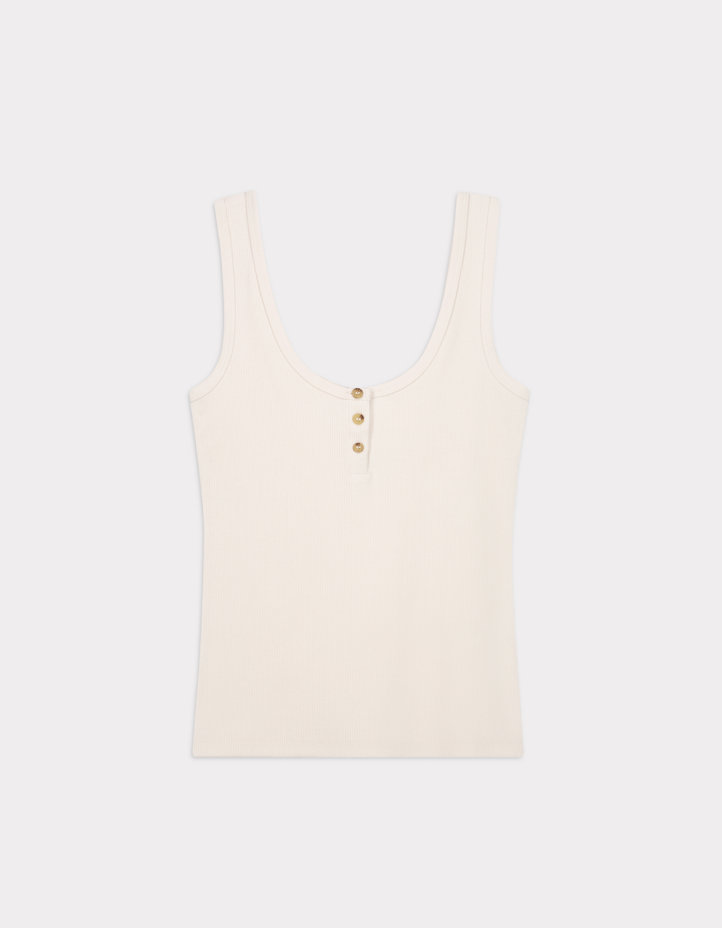 Débardeur côtelé court - beige