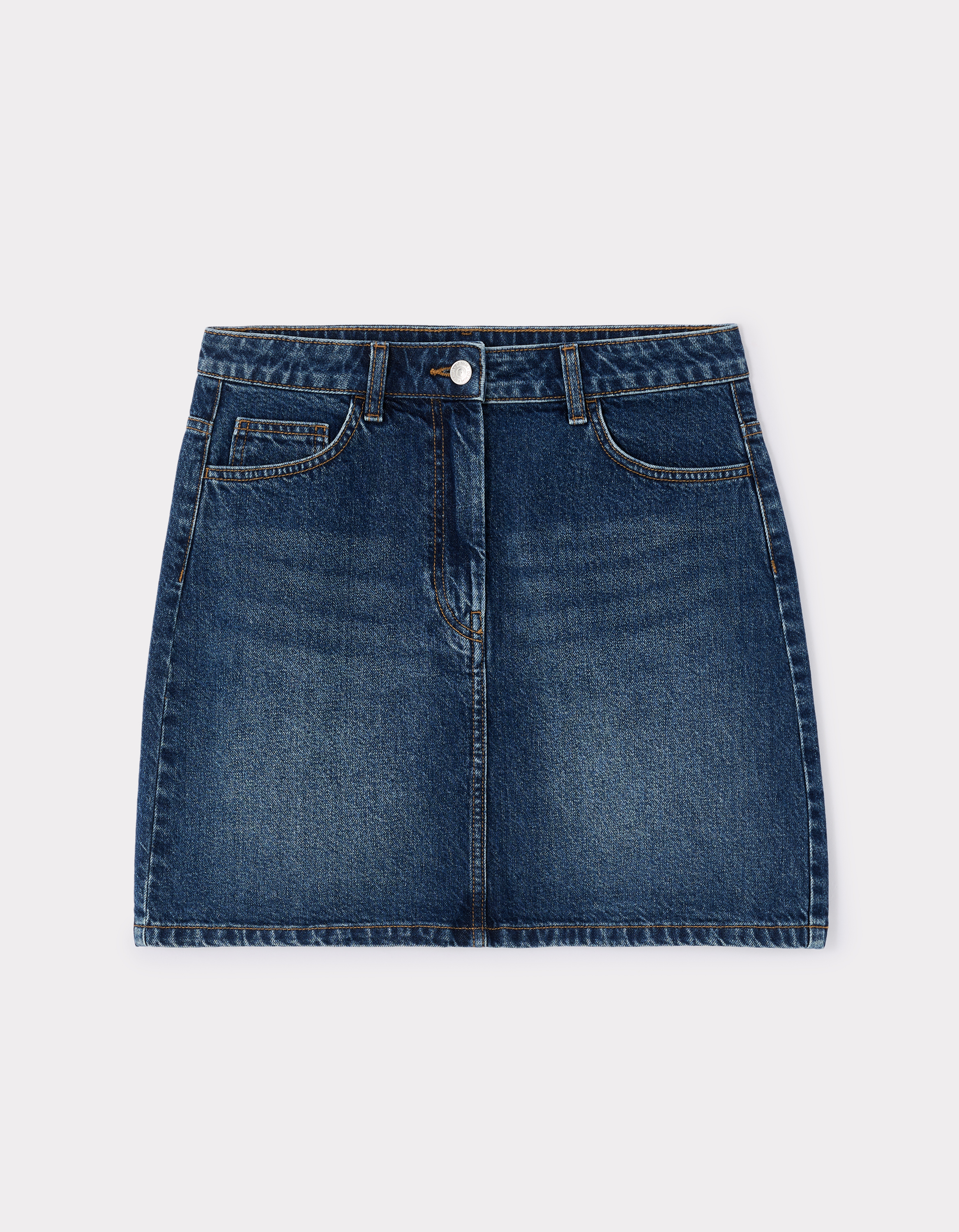 Jupe courte basic en denim - bleu